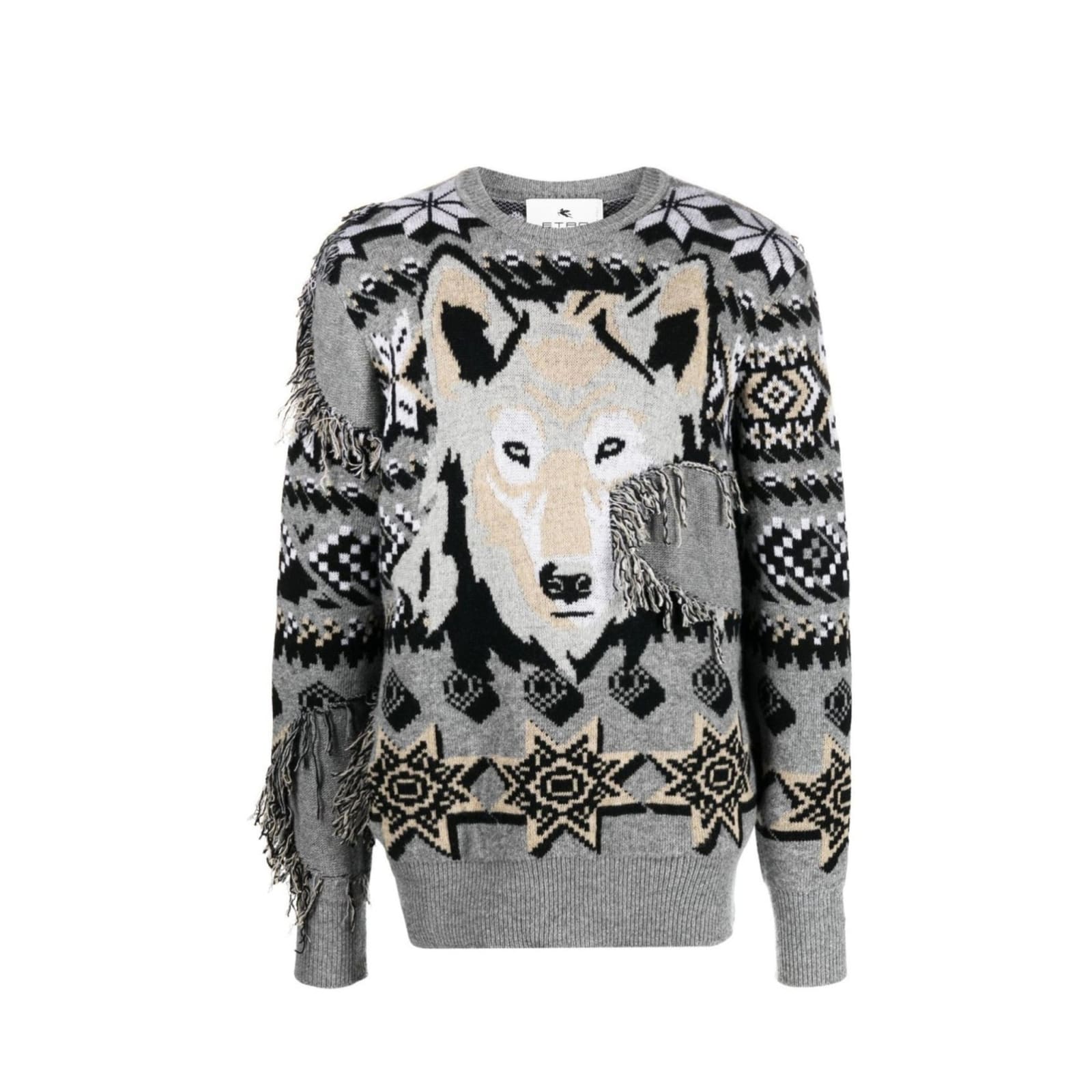 Shop Etro Wool Sweater In Gray