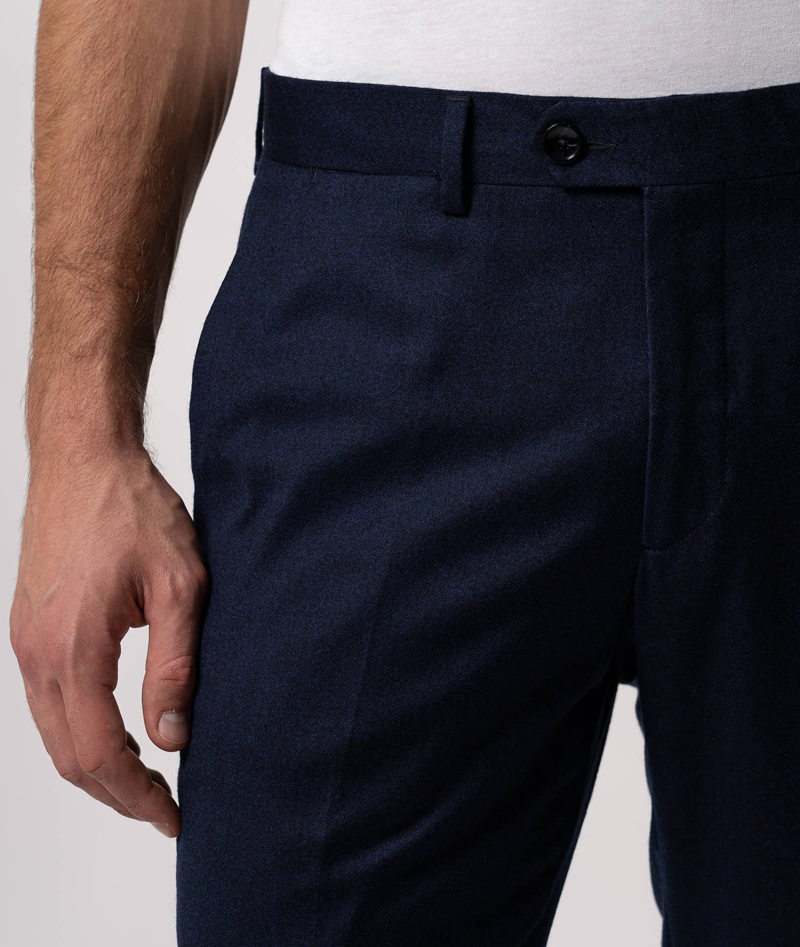Larusmiani Velvet Trousers Howard Pants In Blue