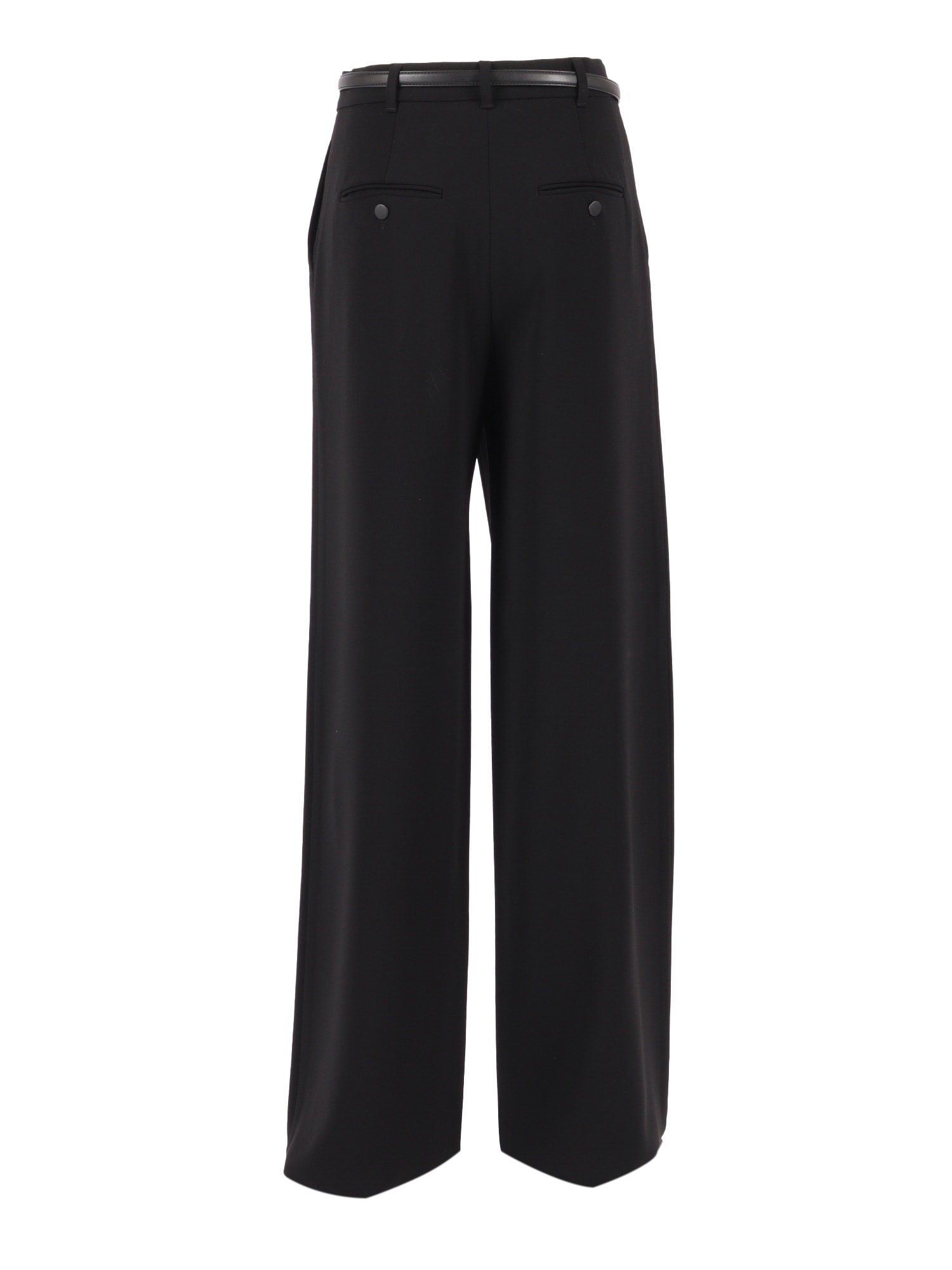 Max Mara Jez Wide-leg Cady Trousers With Belt In Black