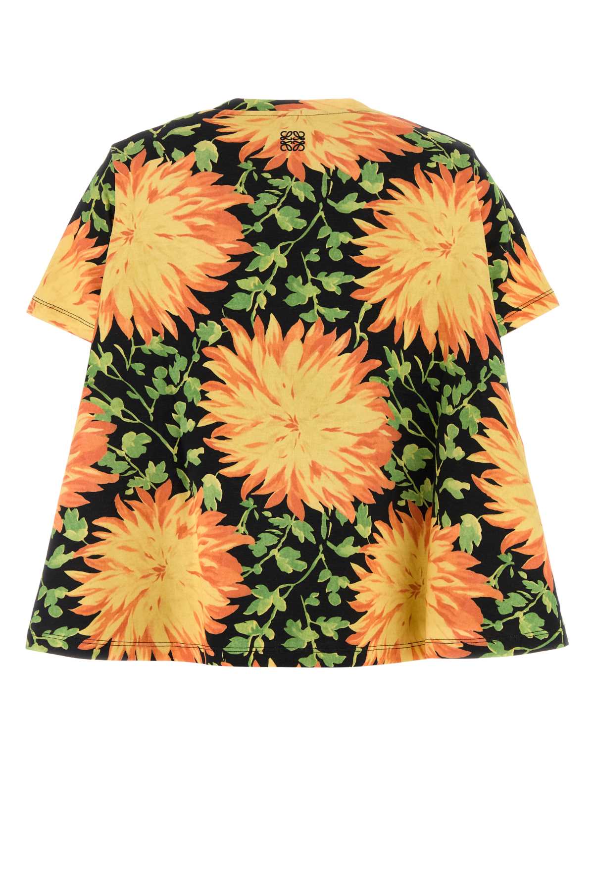 Loewe Crew Neck Floral Pattern Short Sleeves T-shirt In Orange