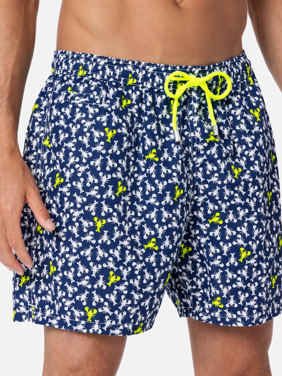Mc2 Saint Barth Lobster-print Swim Shorts In Blue