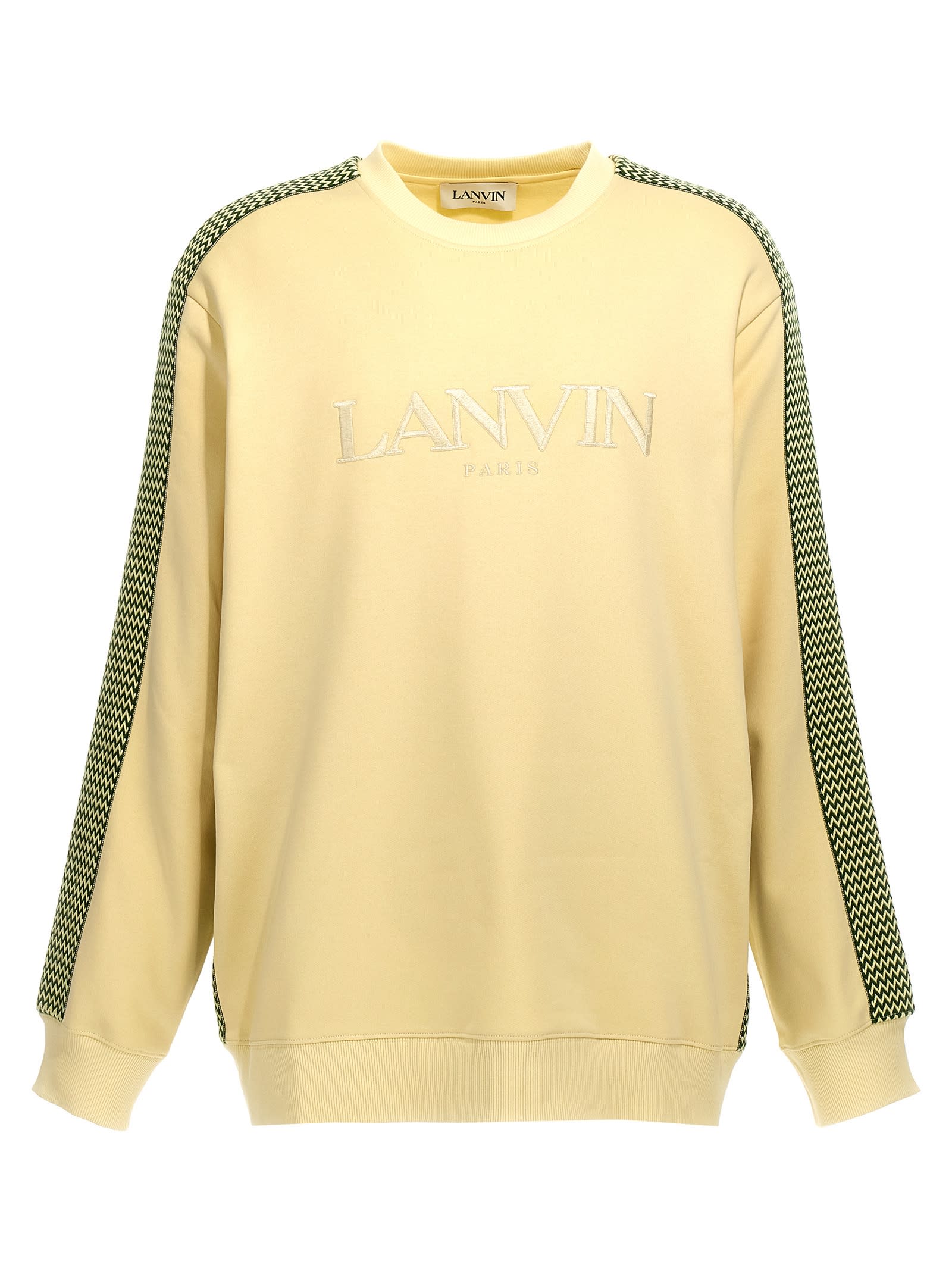 Shop Lanvin Brodé Side Curb Sweatshirt In Yellow