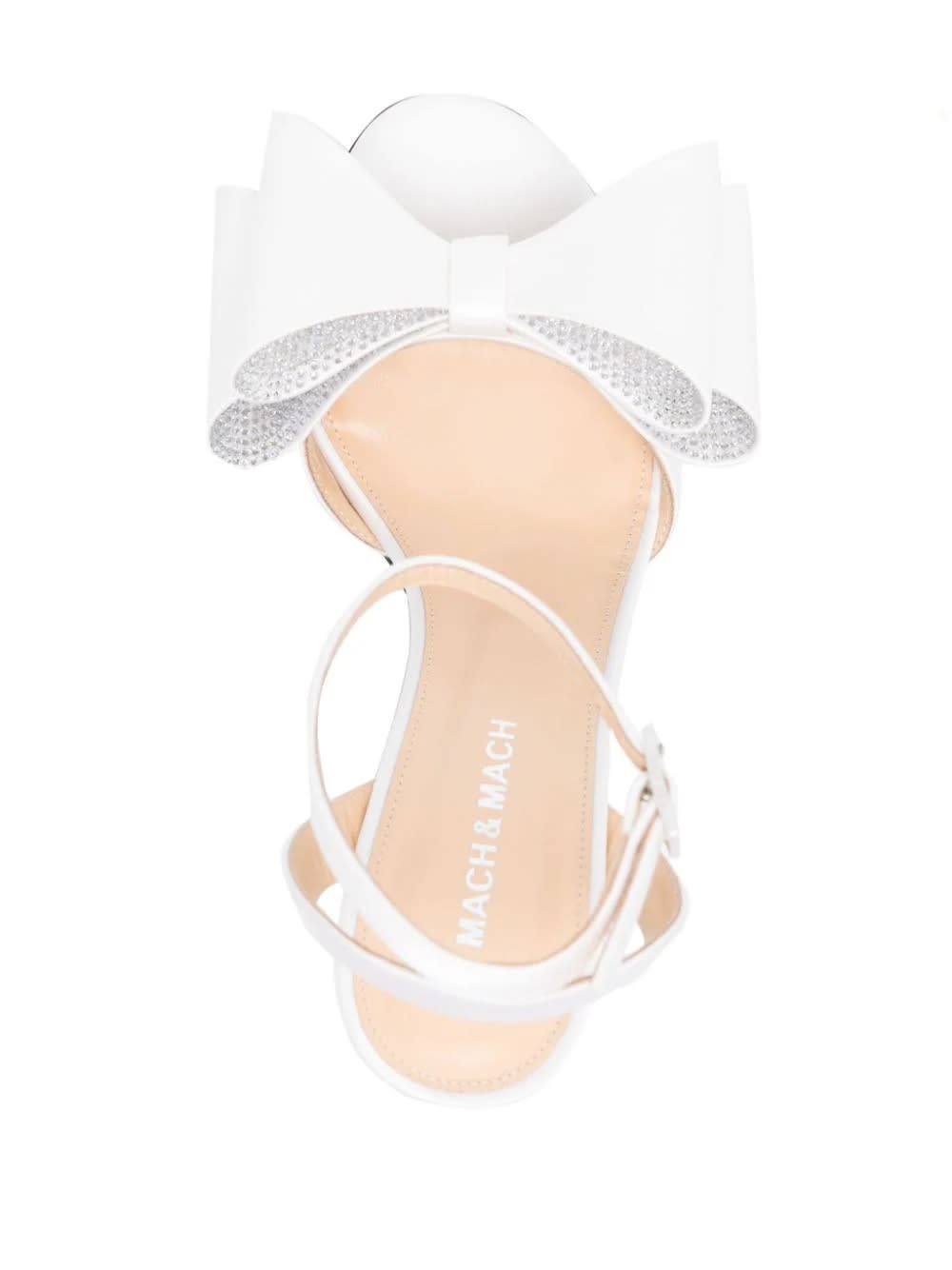 Shop Mach &amp; Mach Le Cadeau 95 Mm Sandals In White Satin