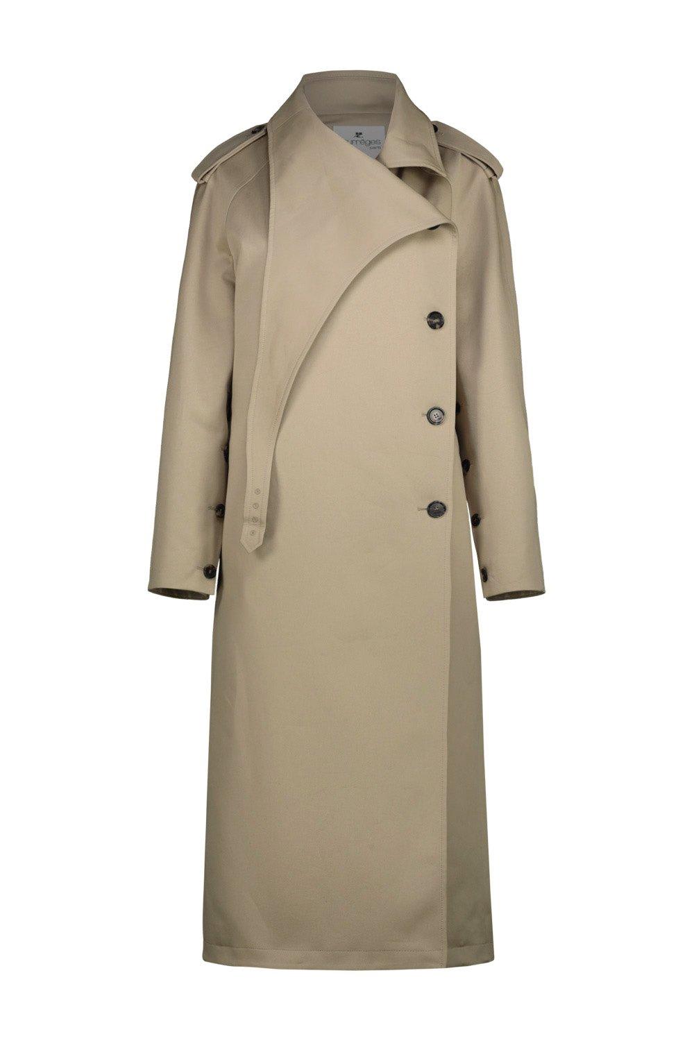 Courrèges Buttoned Long Trench Coat