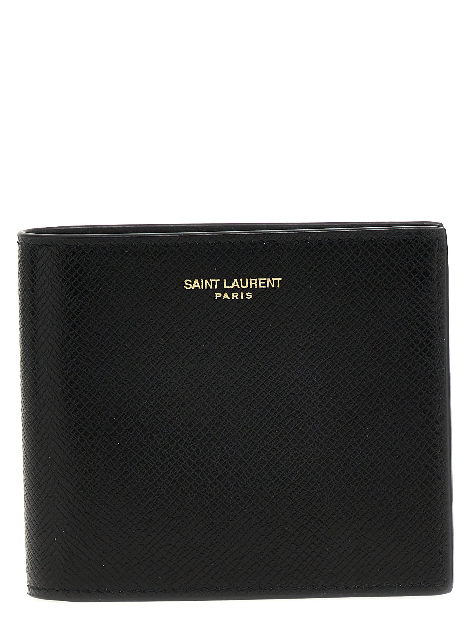 Shop Saint Laurent Paris East/west Wallet In Black