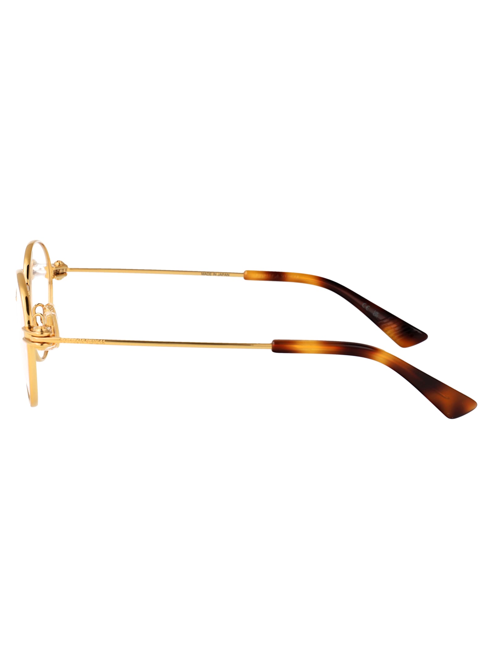 Bottega Veneta Gold-gold-transparent Metal Glasses