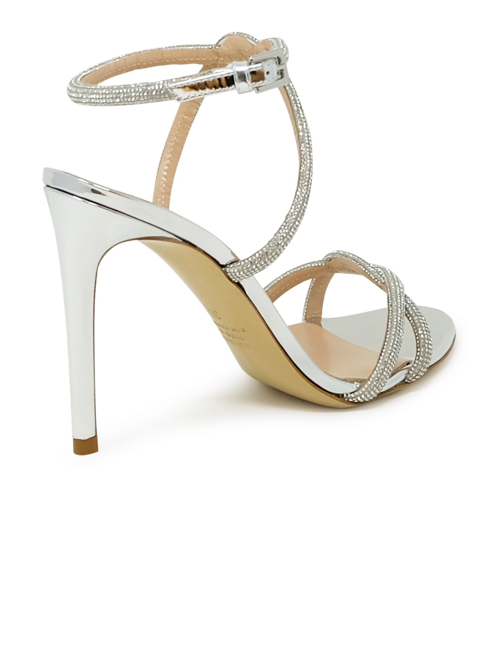 Shop Ninalilou Leather Sandal In Silver