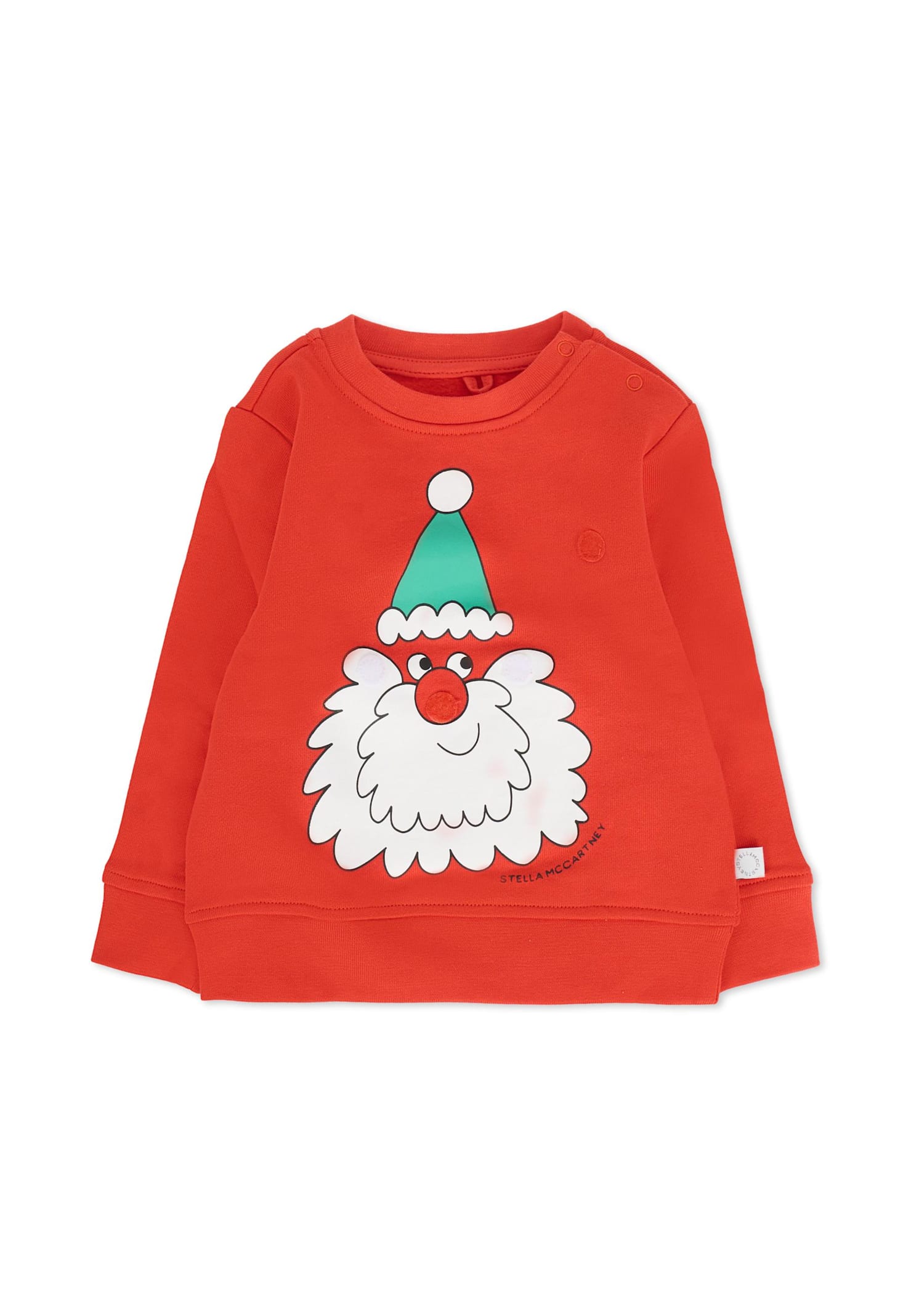Stella Mccartney Red Sweatshirt For Babykids With Santa Claus In Red