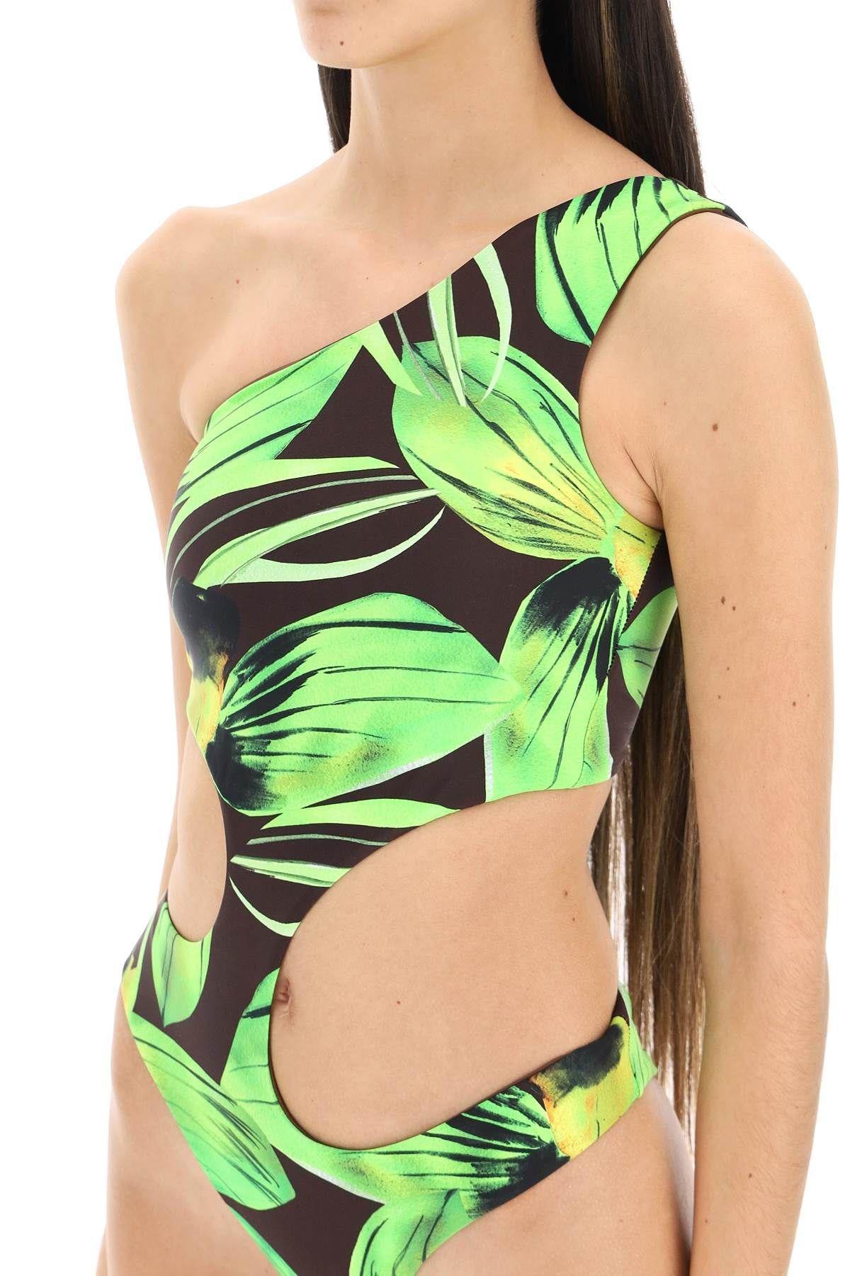 Shop Louisa Ballou Carve One-piece Swimsuit With Cut Outs In Multicolour