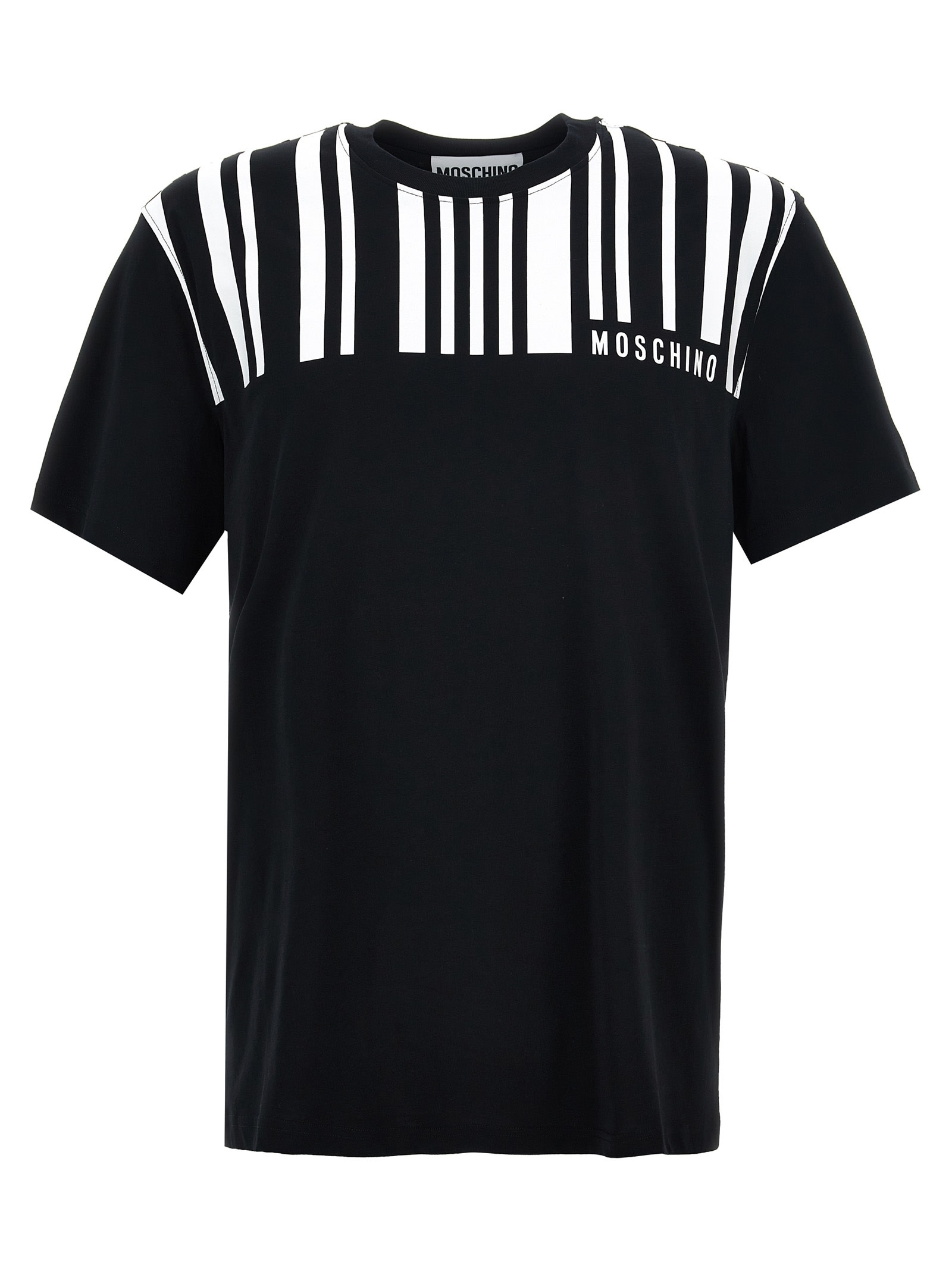 Shop Moschino Contrast Print T-shirt In White/black