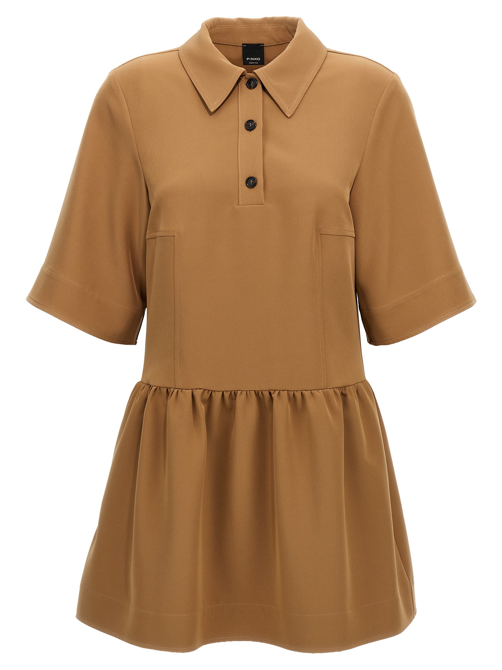 Shop Pinko Autoparlante Dress In Brown