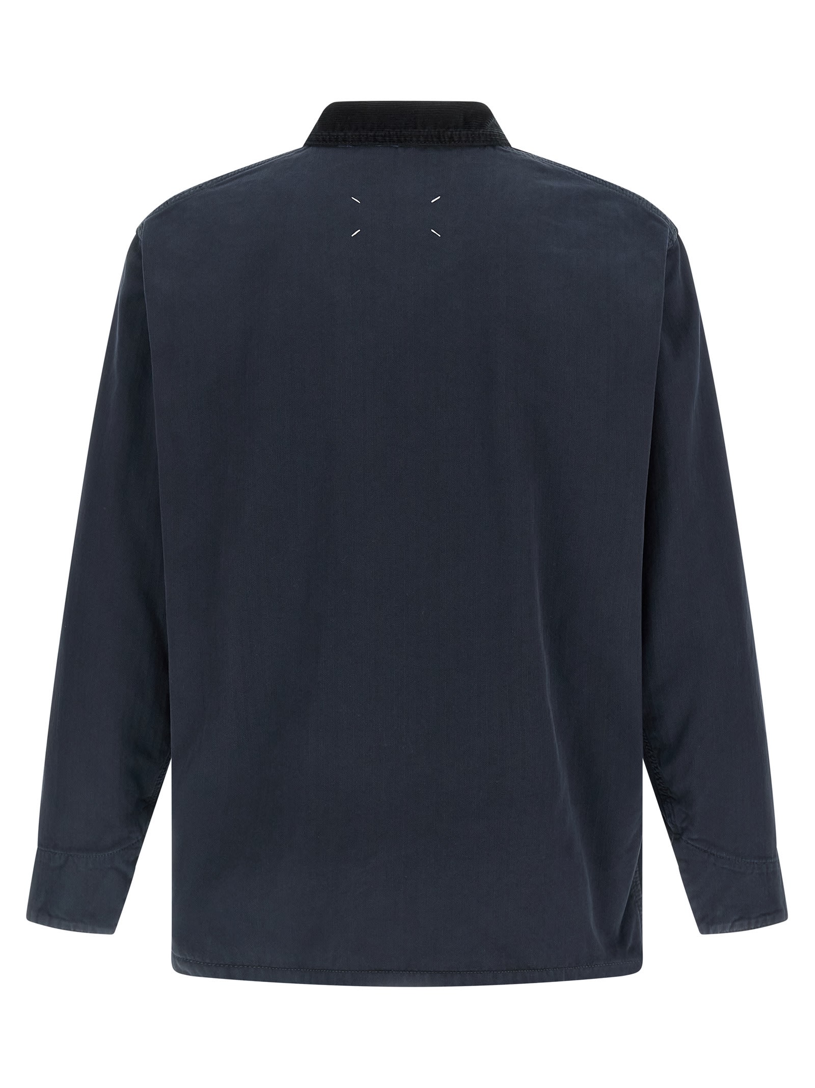 Maison Margiela Tailored Sports Jacket With Collar And Long Sleeves In Blue
