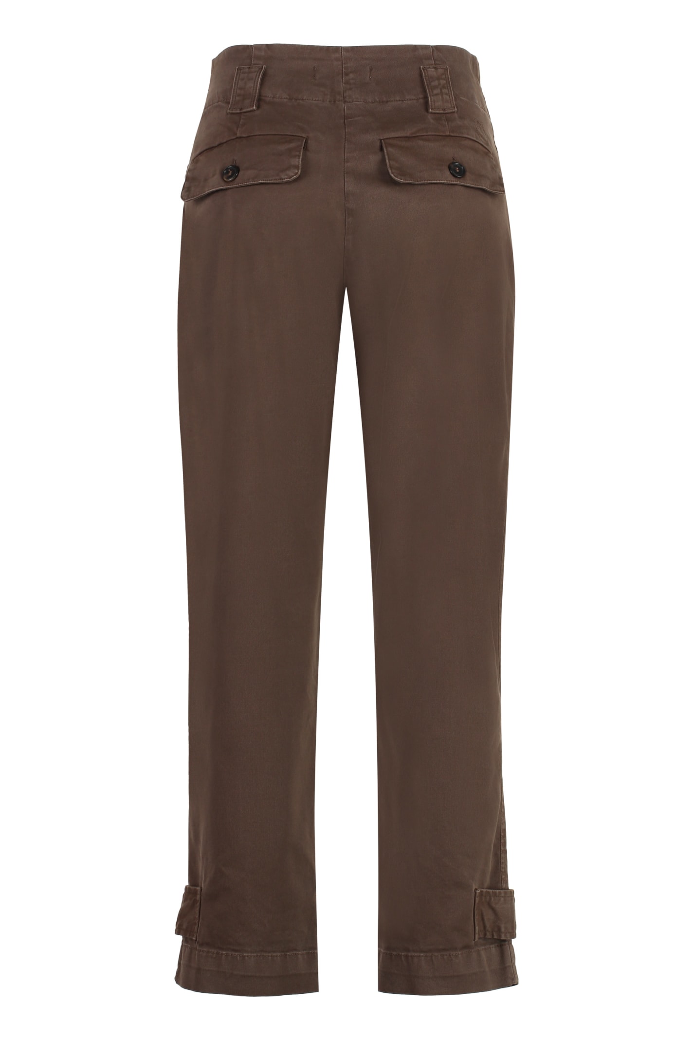 Shop Pinko Globo Stretch Cotton Cargo Trousers In Brown