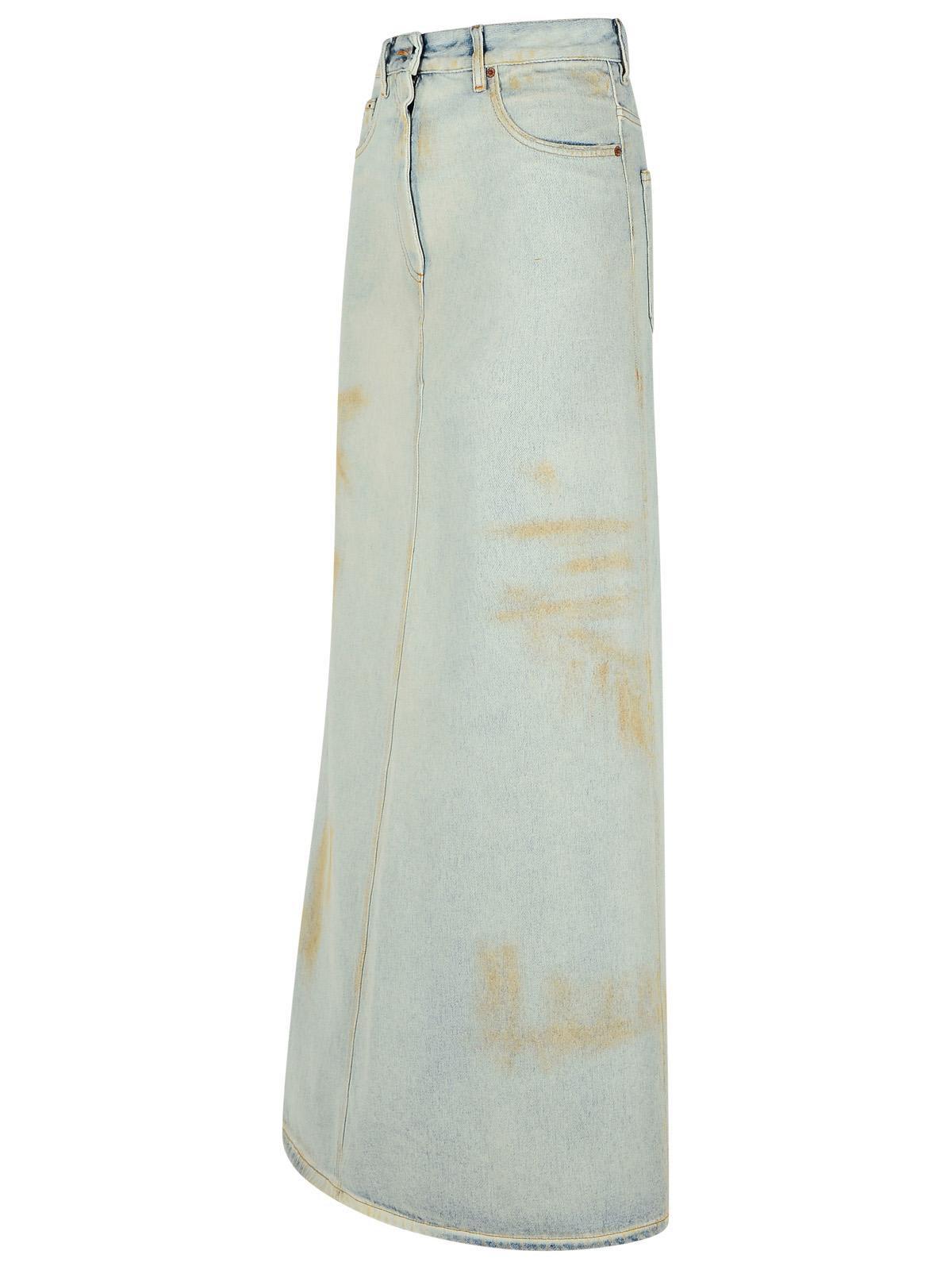 Mm6 Maison Margiela Denim Skirt With High Waist And Front Slit