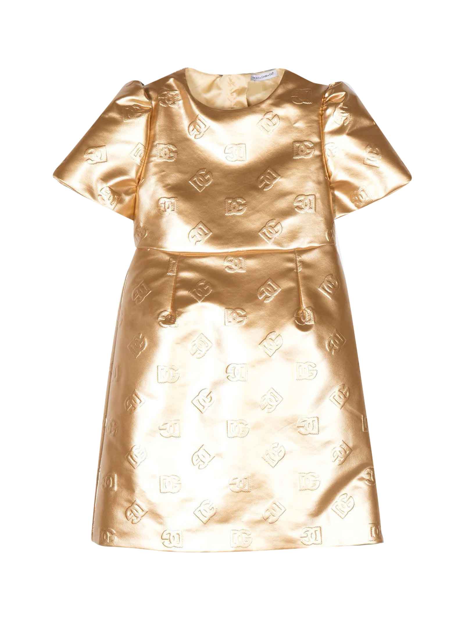 Dolce & Gabbana Kids' Gold Dress Girl In Oro
