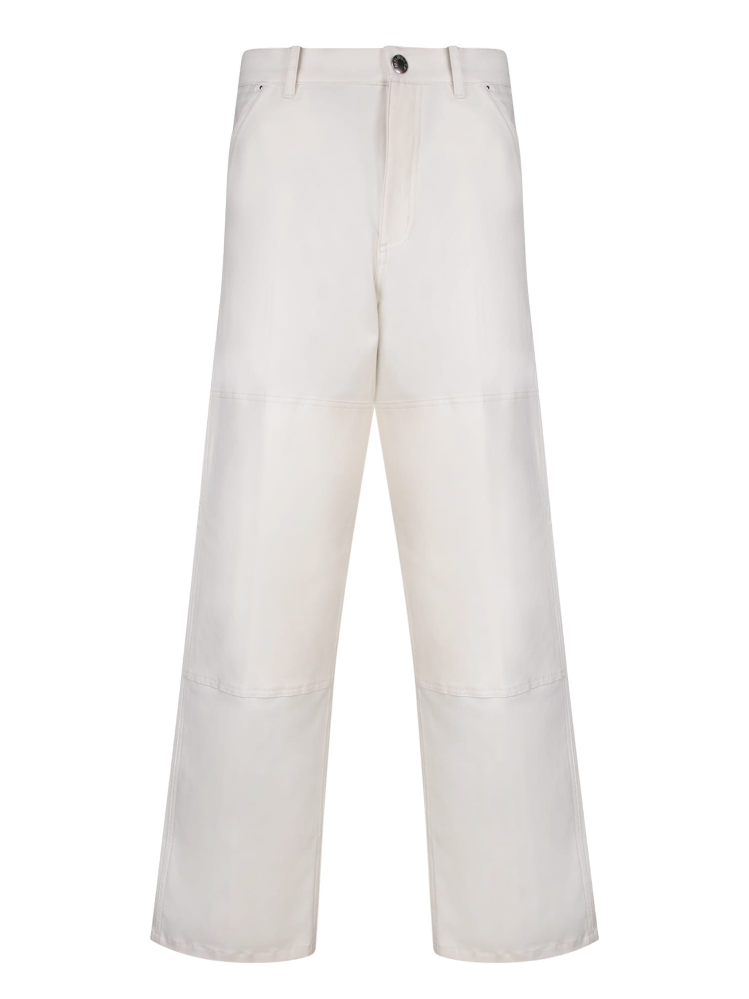 Shop Moncler White Regular Fit Pants