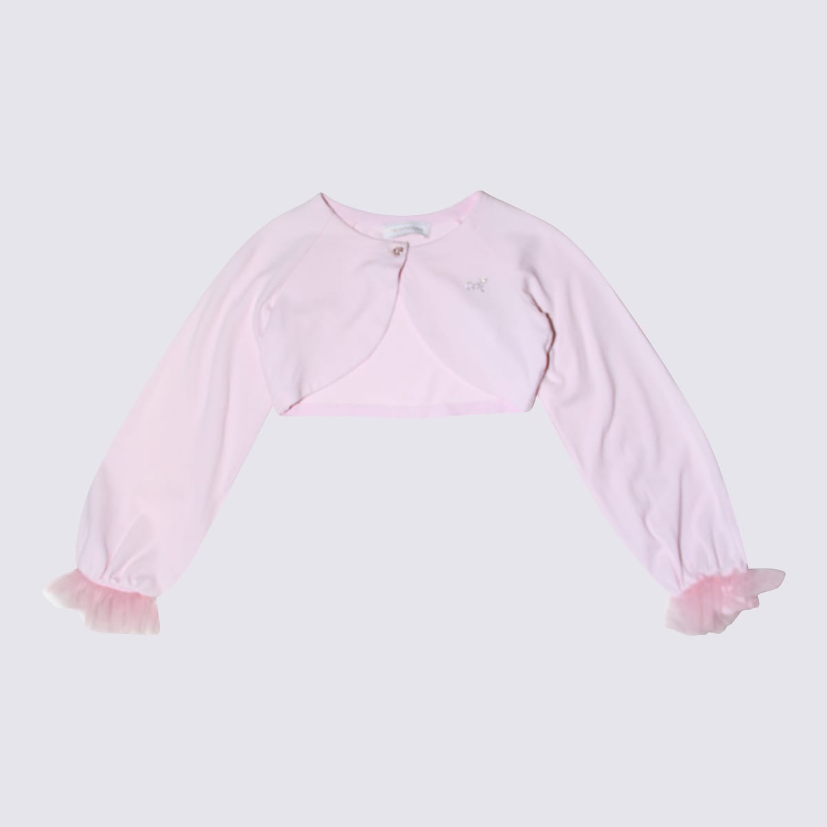 Shop Monnalisa Light Pink Cotton Casual Jacket In Rosa Fairytale