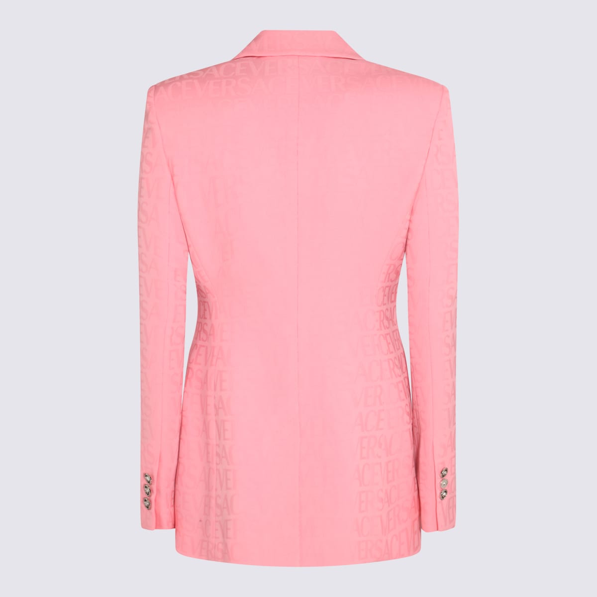 Shop Versace Pink Virgin Wool Blazer