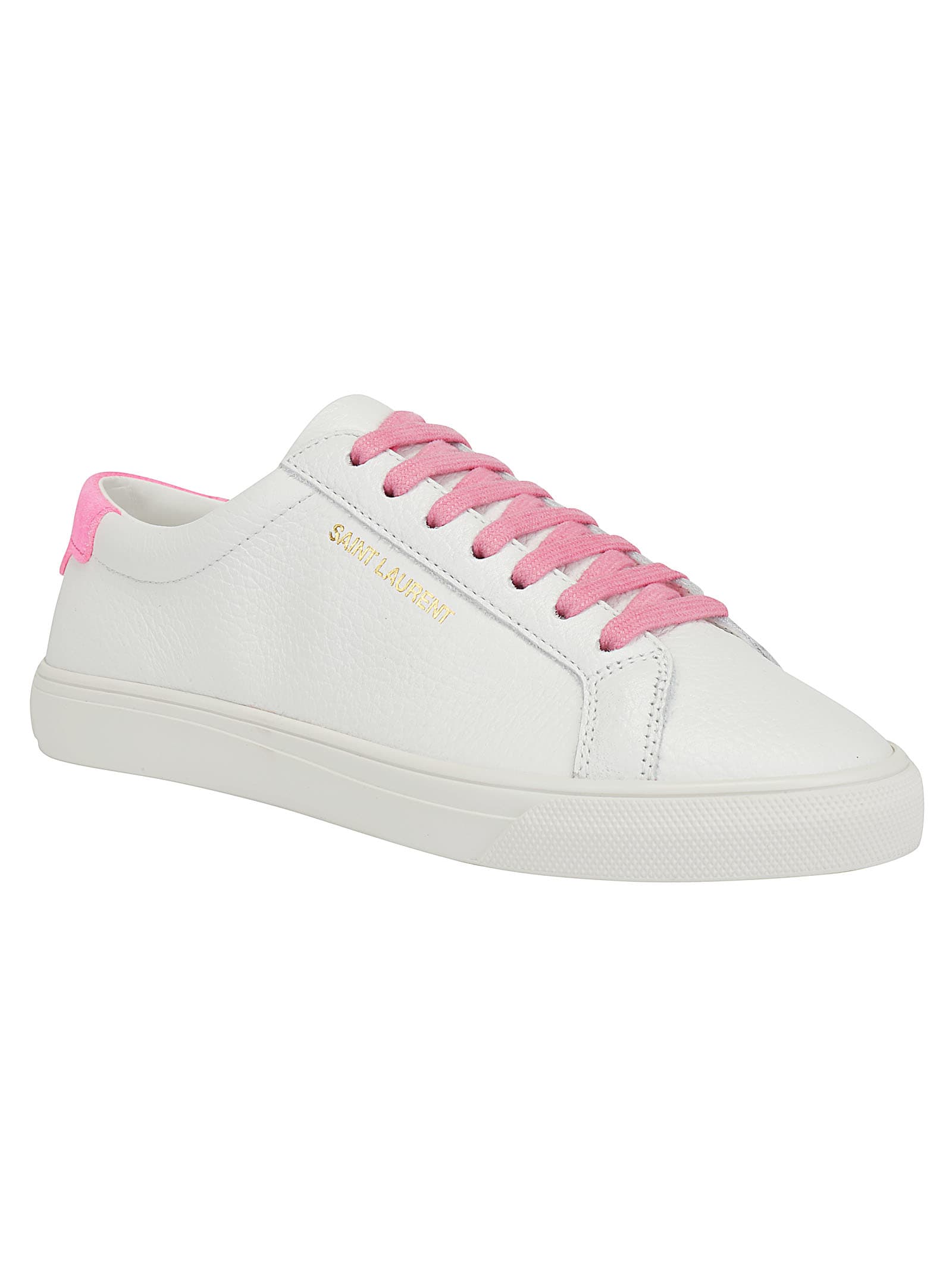 Saint Laurent Saint Laurent Andy Low Sneakers - Blanc opt/fuxia fluo ...