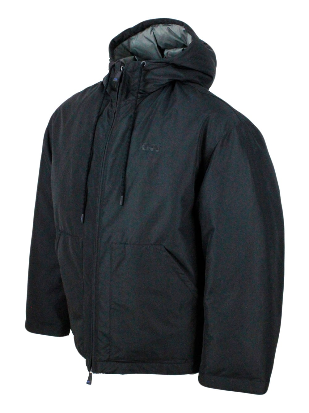 Shop Kiton Knt Down Jacket In Technical Fabric With Hood With Drawstring With Smooth Exterior And Boudin Quilte In Black