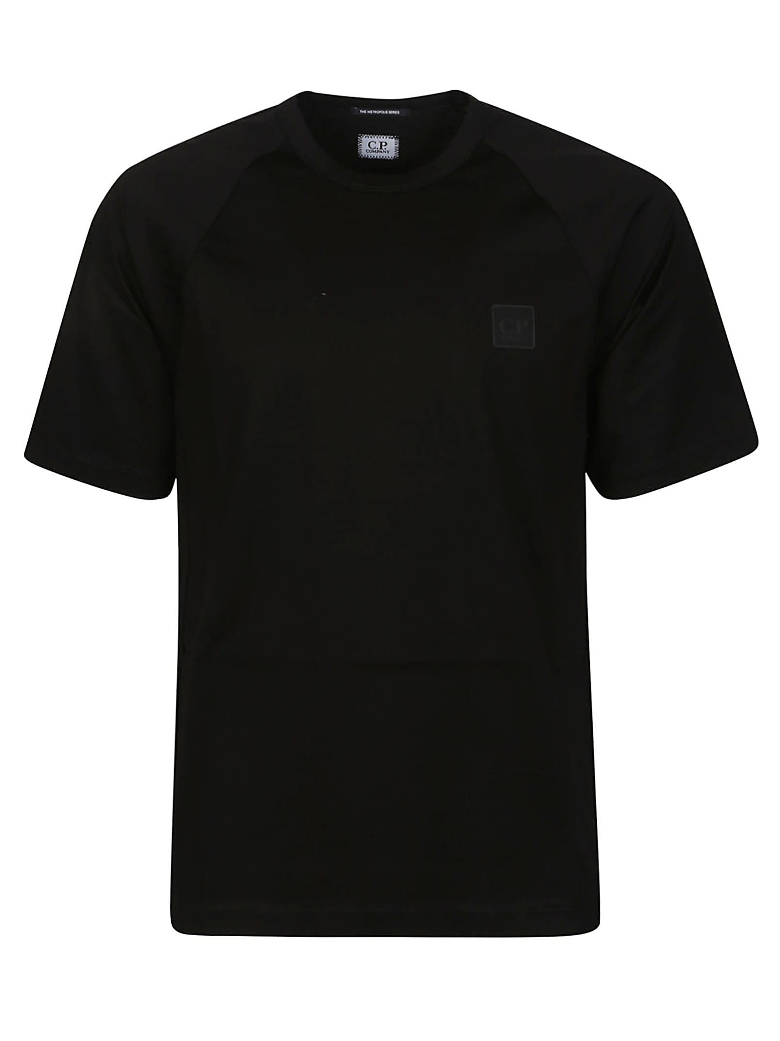Shop C.p. Company Metropolis Mercerized Jersey Logo T-shirt In Black