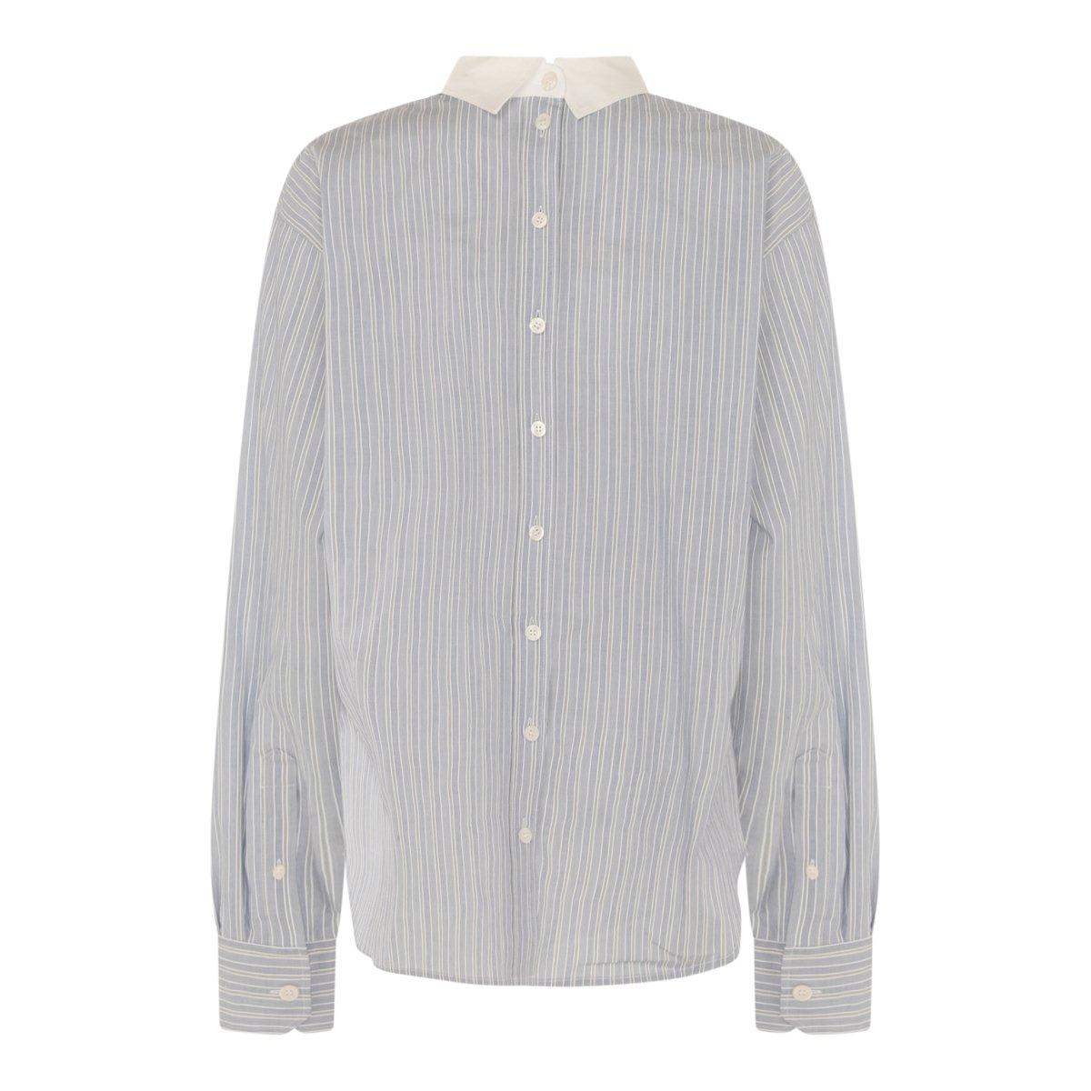 Shop Acne Studios Stripe Detailed Buttoned Shirt In Clear Blue