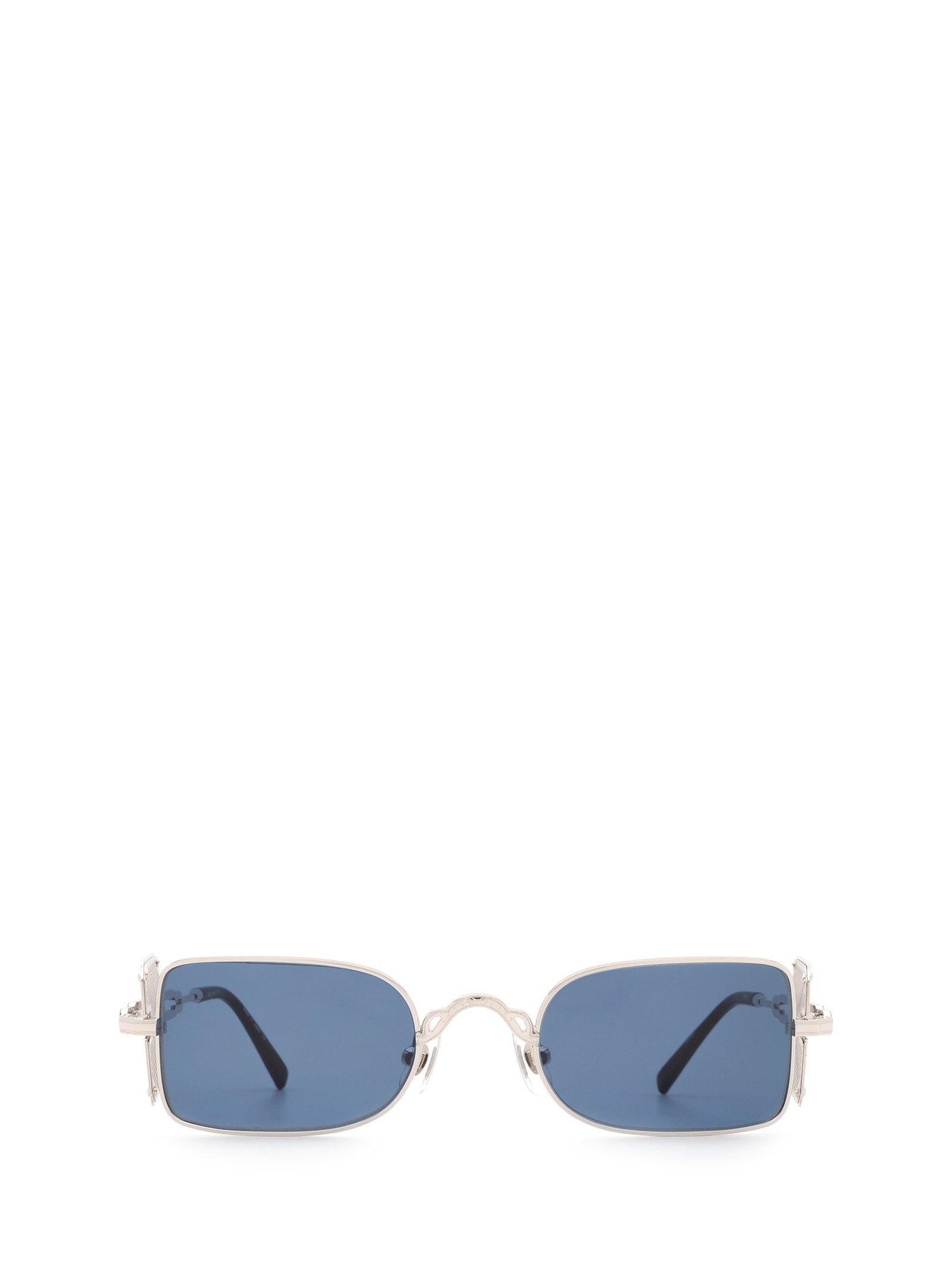 Shop Matsuda 10611h Palladium White / Brushed Silver Sunglasses