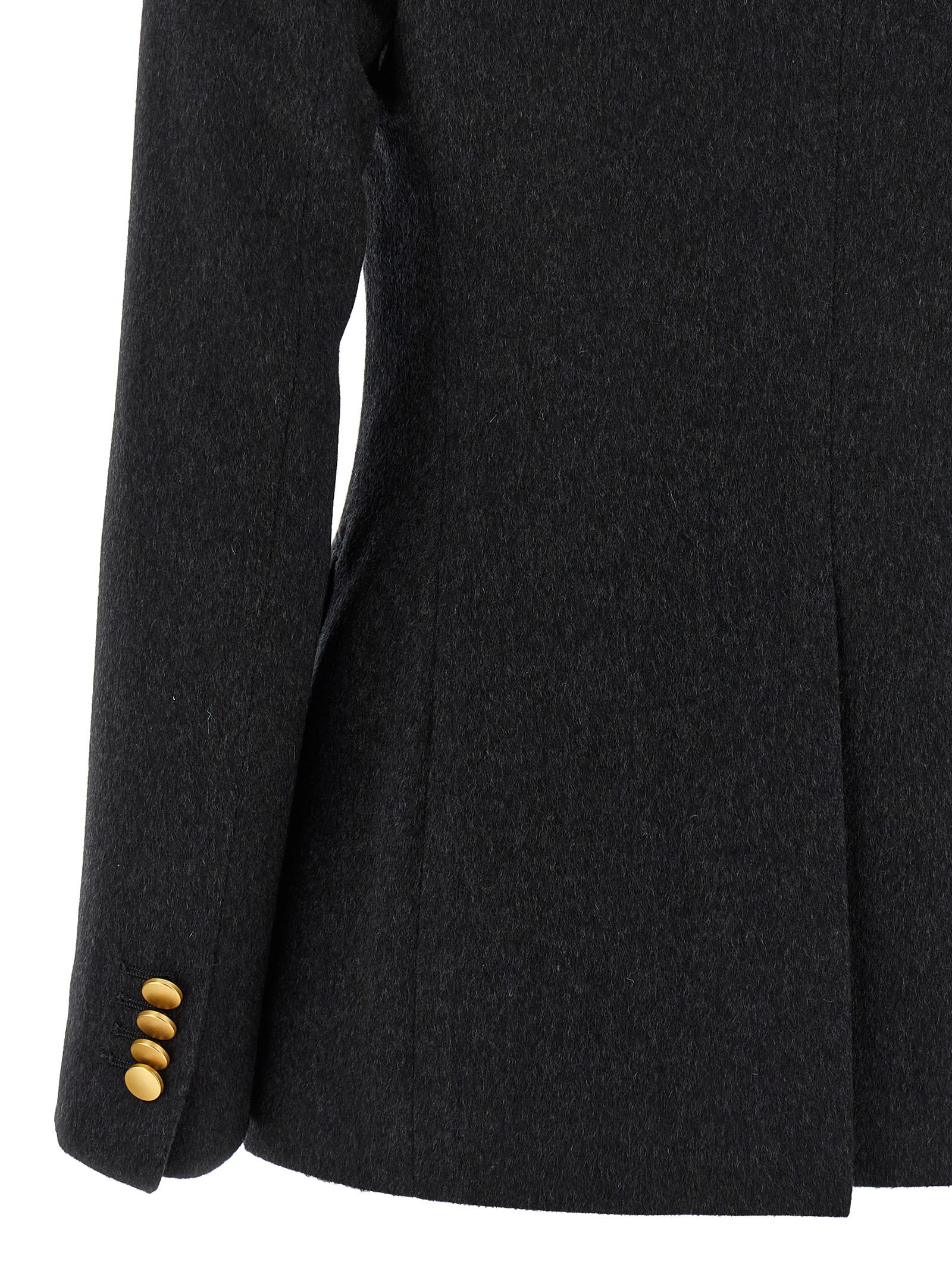 Tagliatore Double-breasted Gold-button Blazer In Black