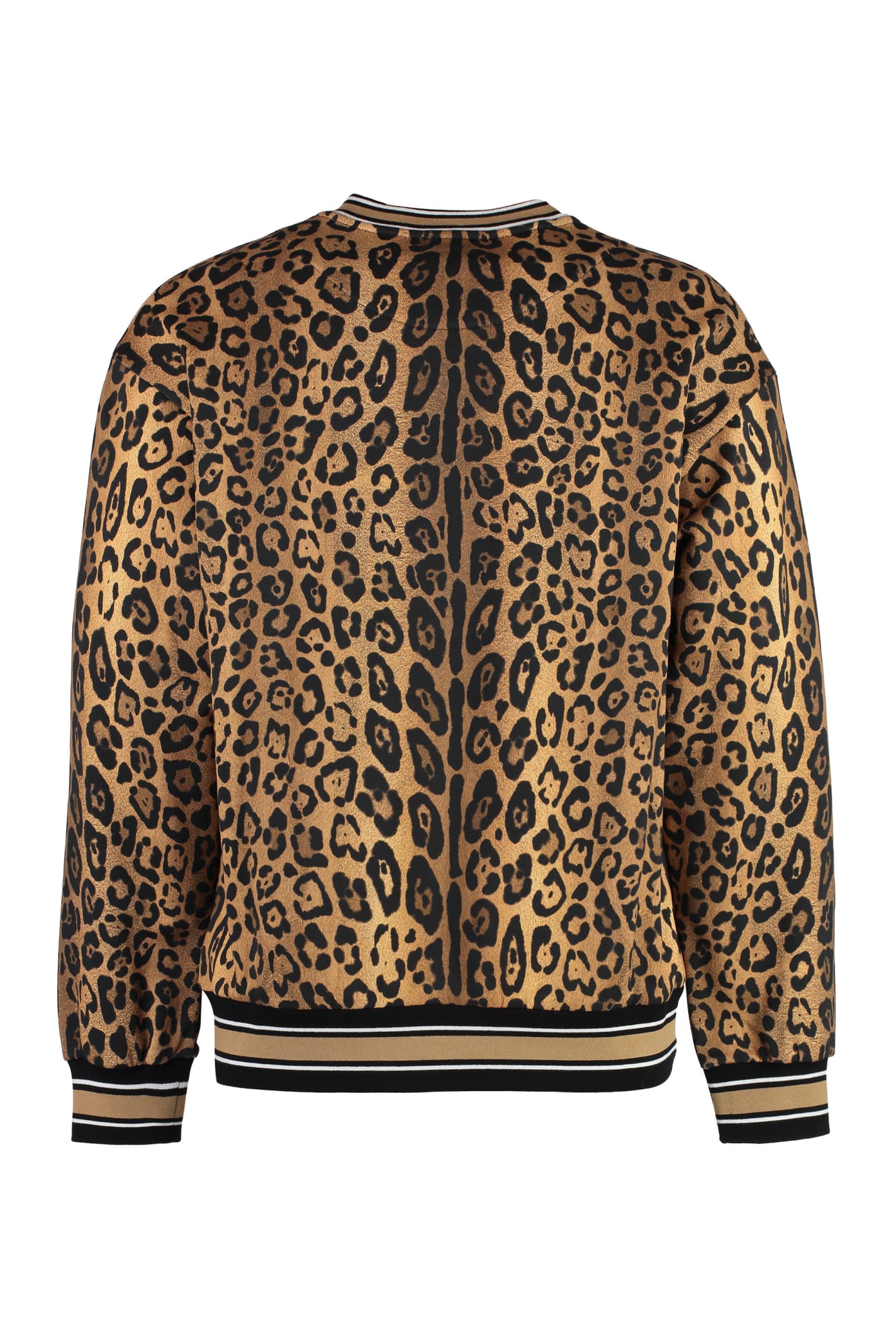Shop Dolce & Gabbana Cotton Crew-neck Sweatshirt In Beige