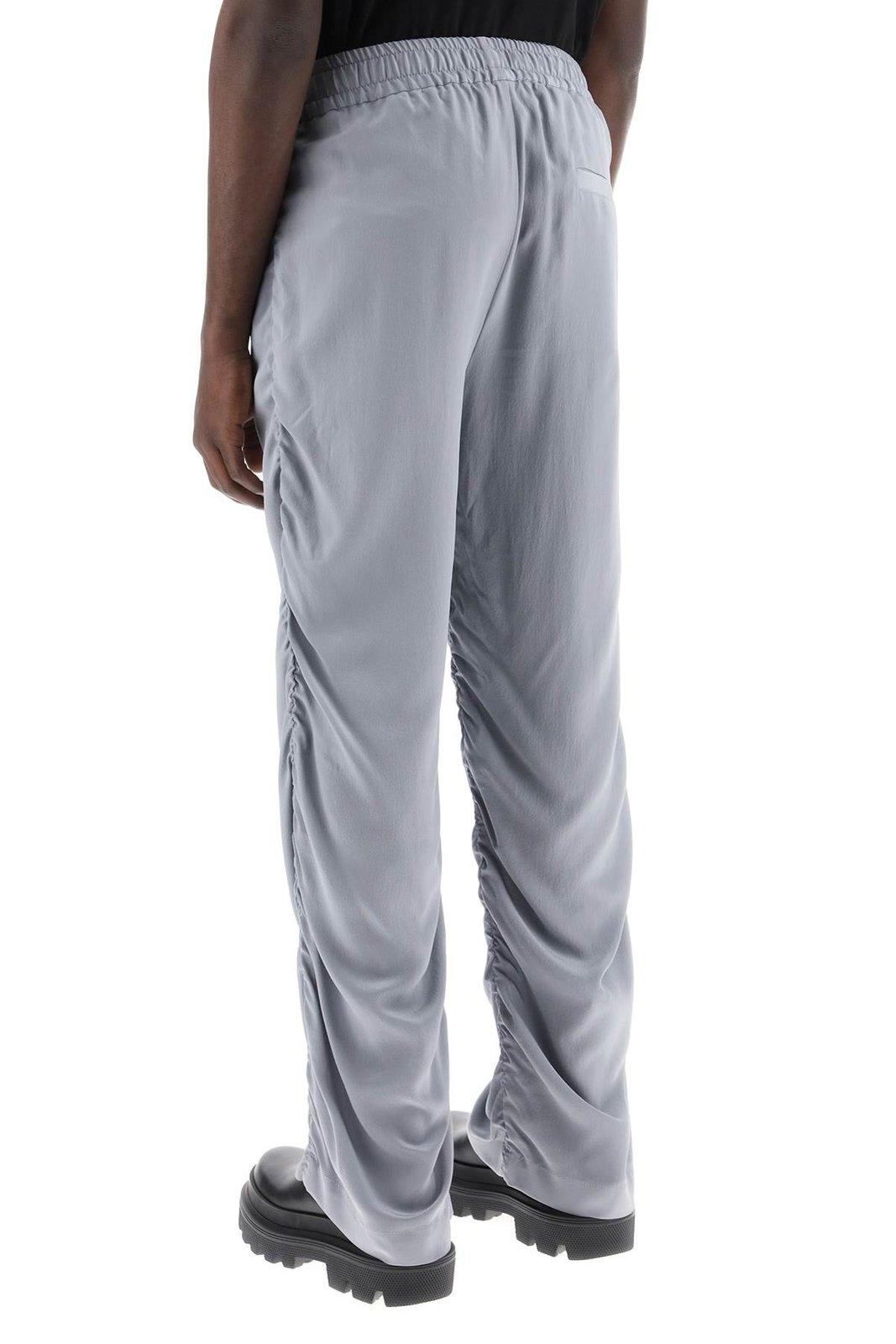 Shop Dolce & Gabbana Wide-leg Drawstring Track Pants In Grigio Chiaro 6 (grey)