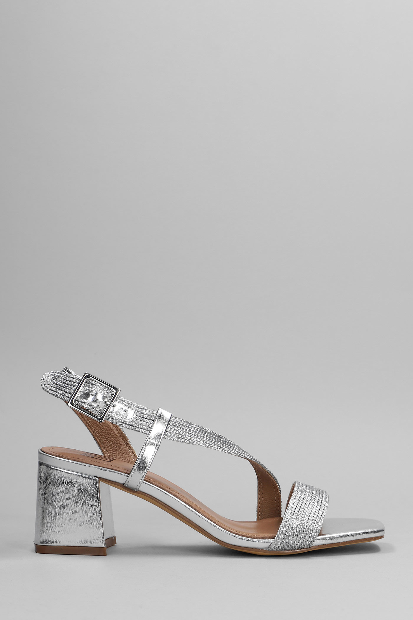 Bibi Lou Sandals In Silver Synthetic Fibers