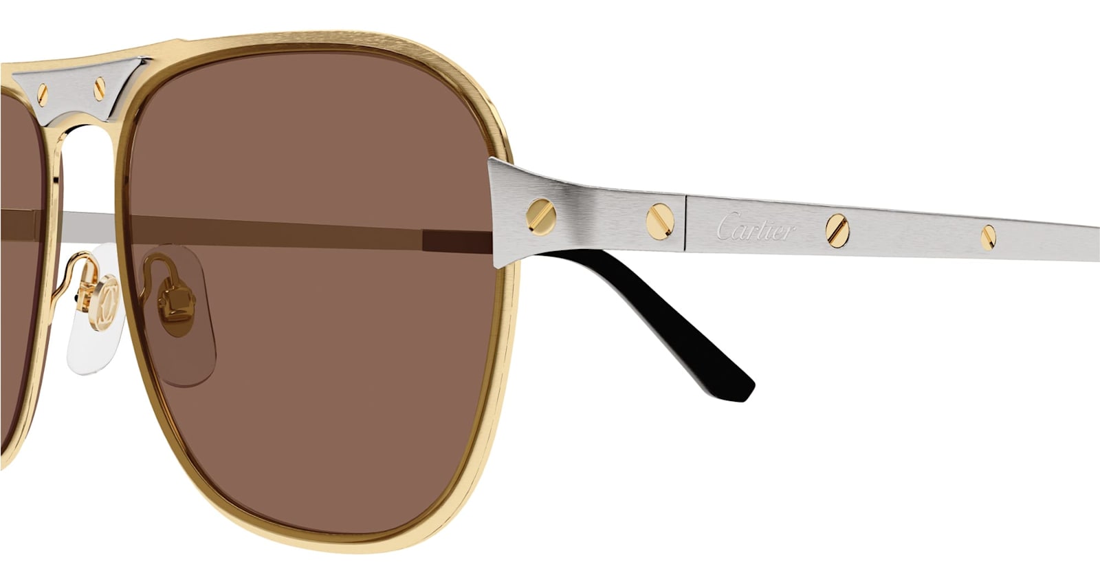 Cartier Santos De  Ct0532s-004 - Gold Sunglasses In Gold