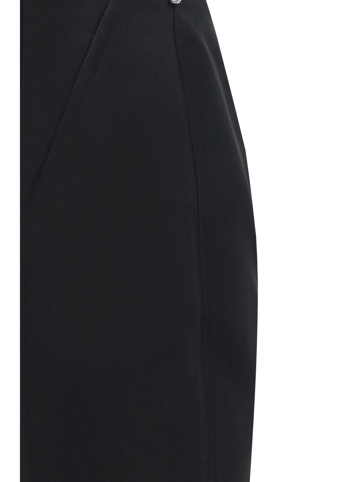 Shop Sportmax High Waist Straight Leg Pants In Nero