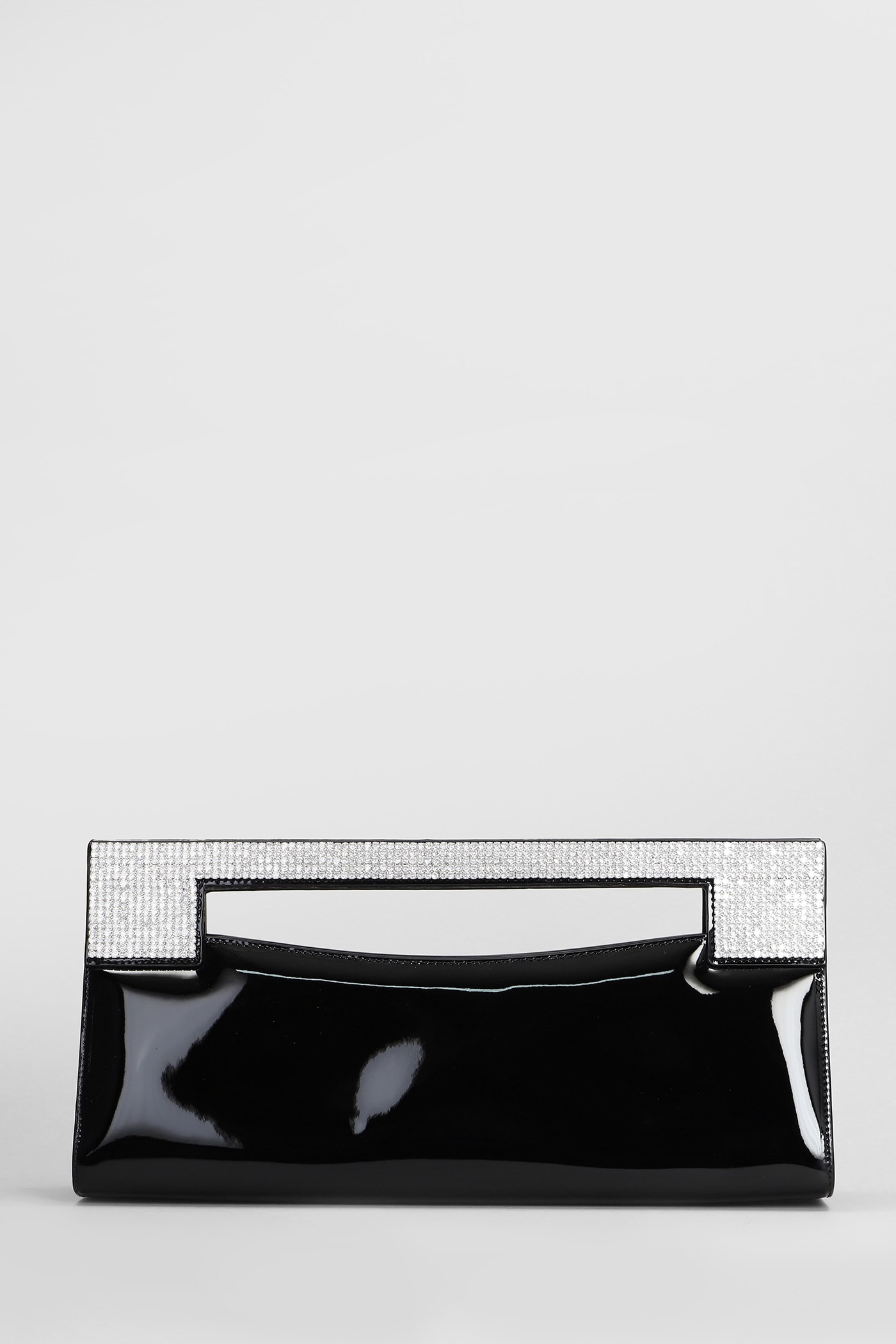 Party Bag Hand Bag In Black Patent Leather