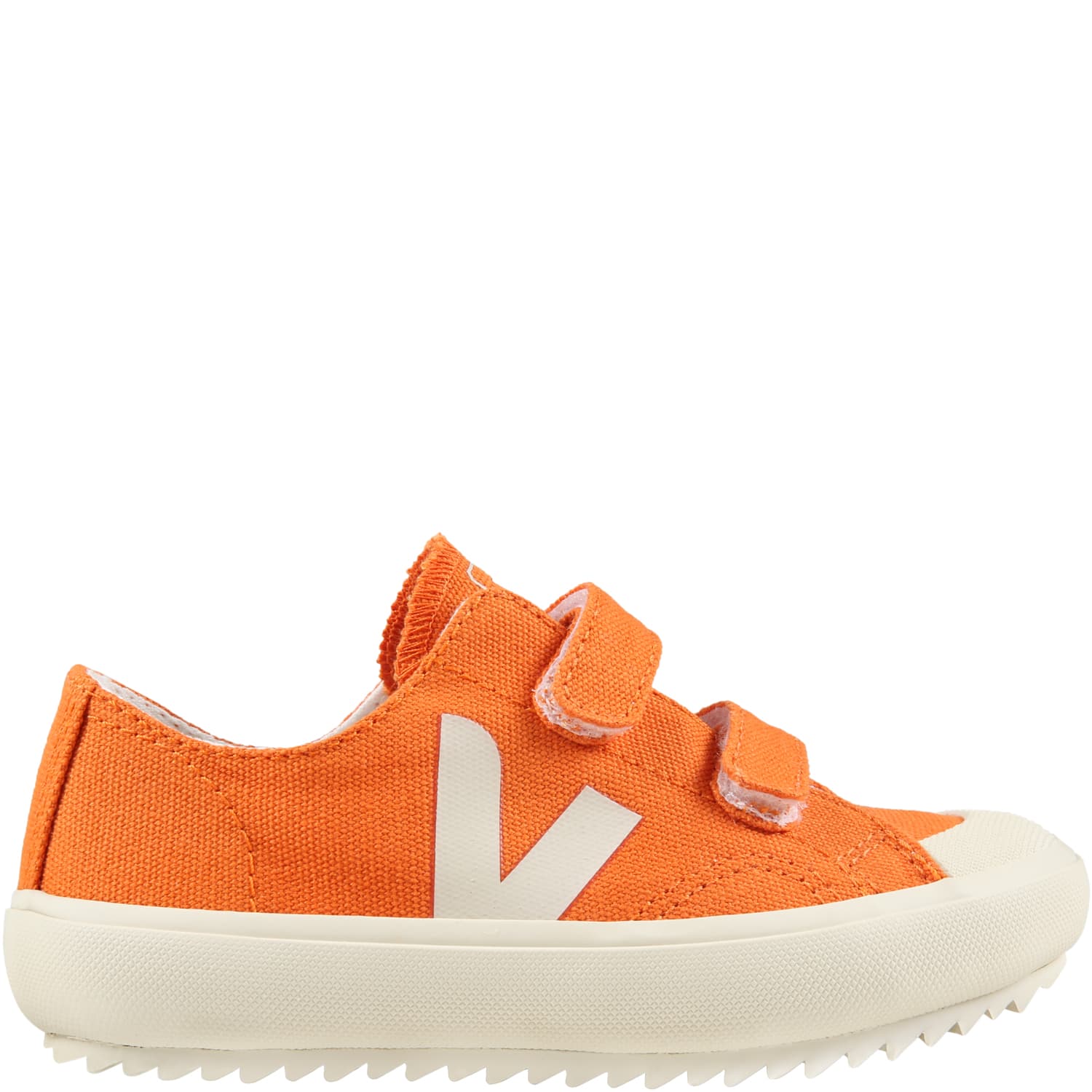 Veja Orange Sneakers For Kids With Ivory Logo