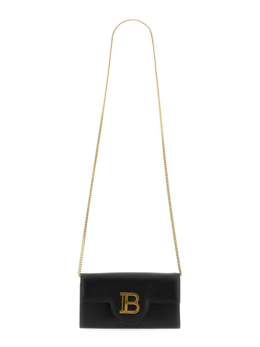 BALMAIN LOGO-PLAQUE FOLDOVER TOP CROSSBODY BAG