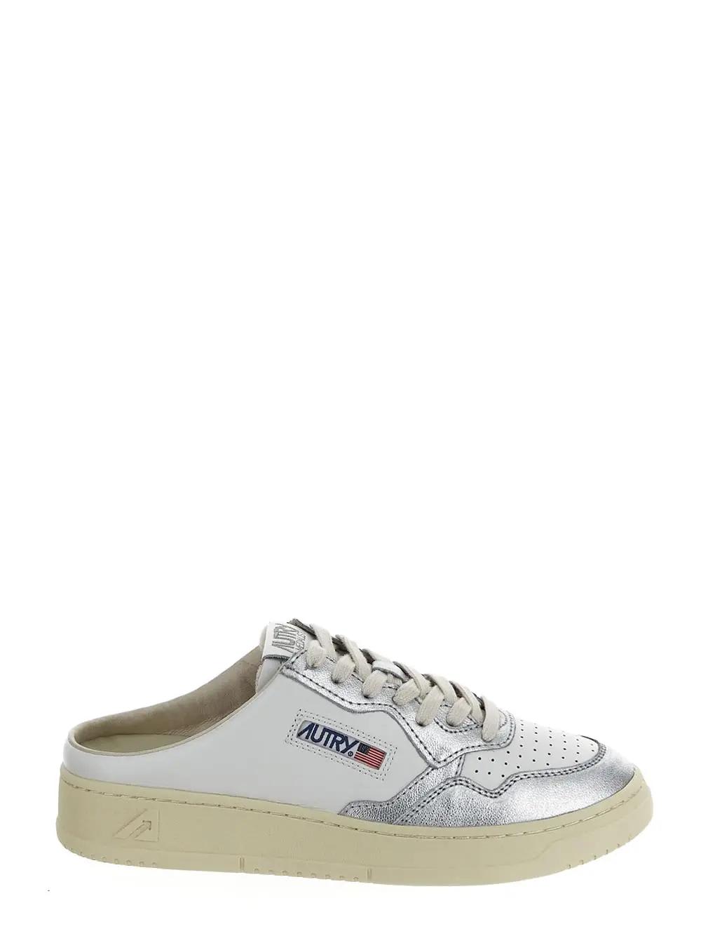 Shop Autry Mule Low Sneakers In Silver