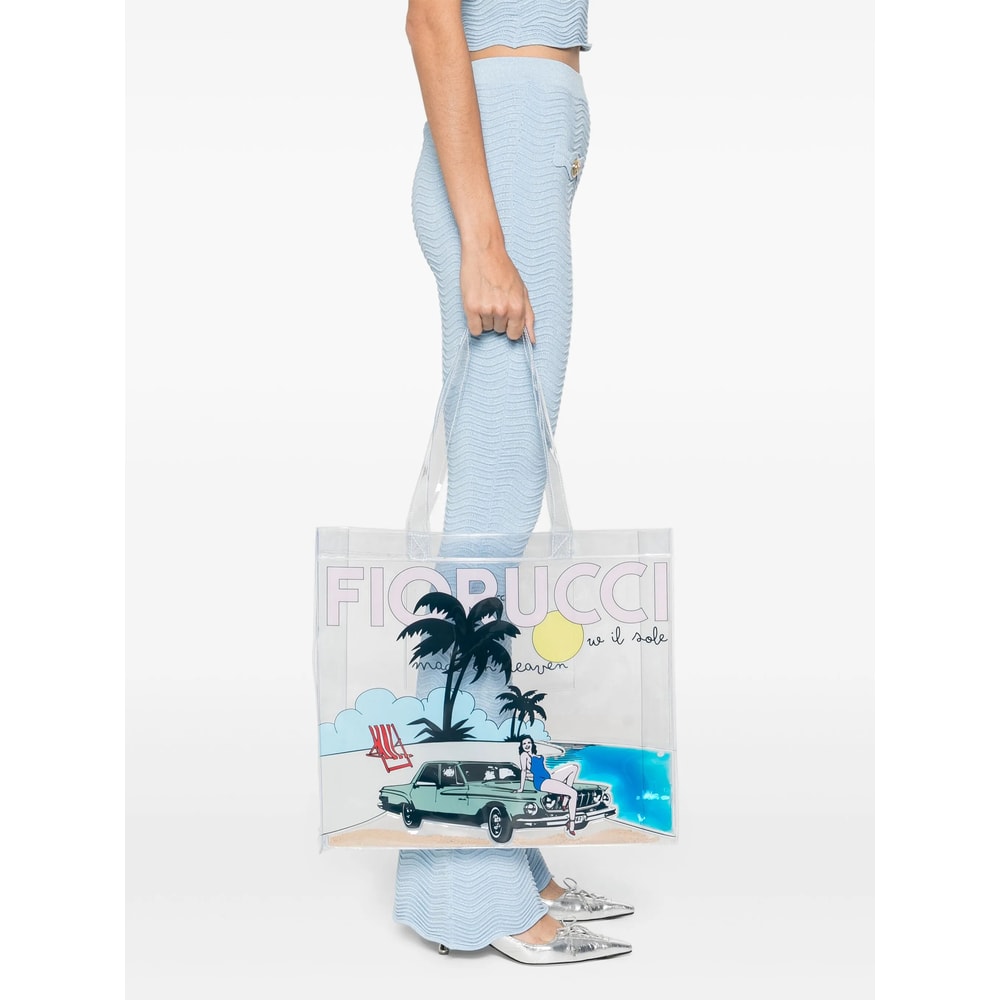 Fiorucci Logo Print Tote Bag In Multi