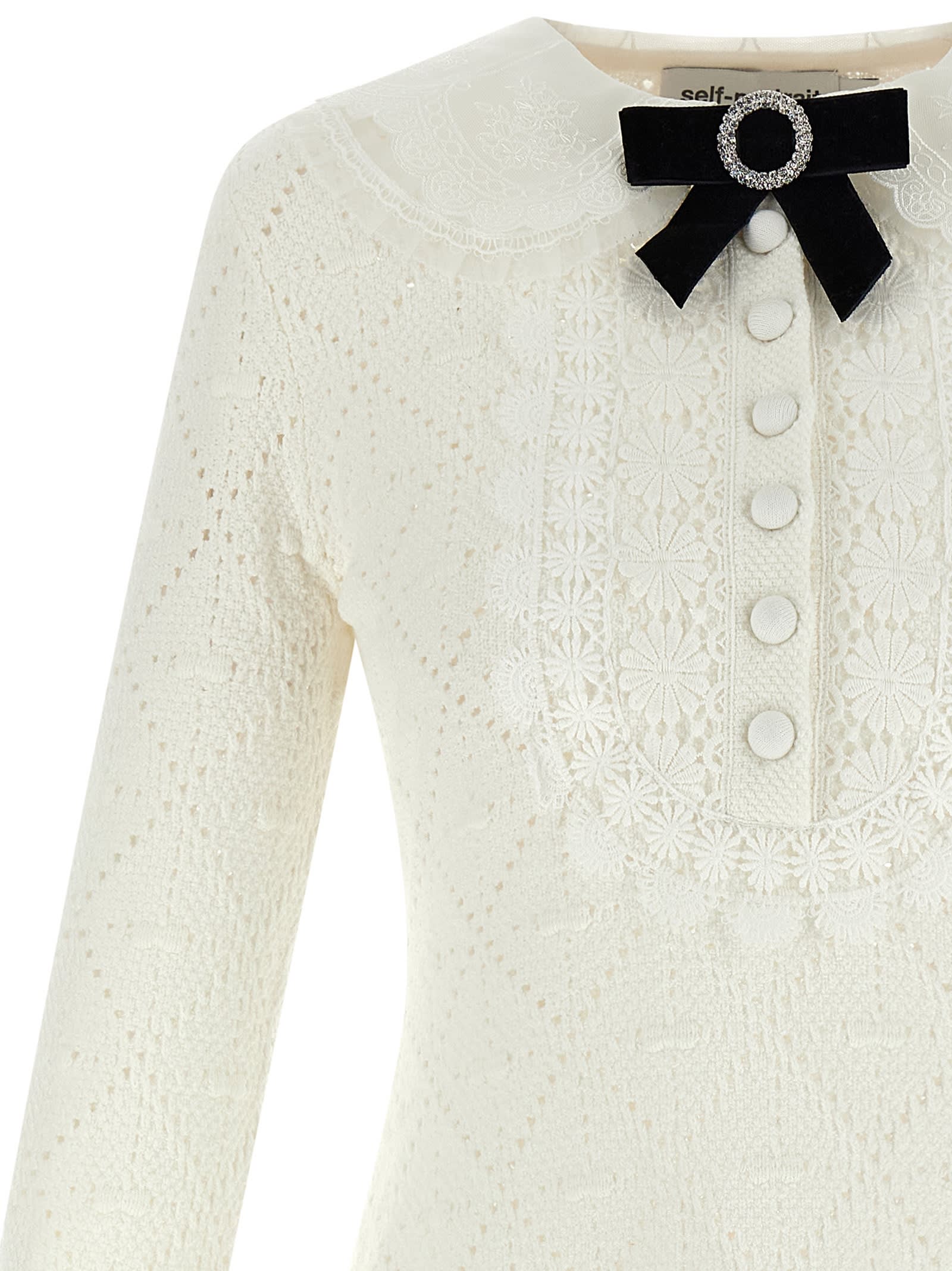 Self-portrait Lace Dress In White