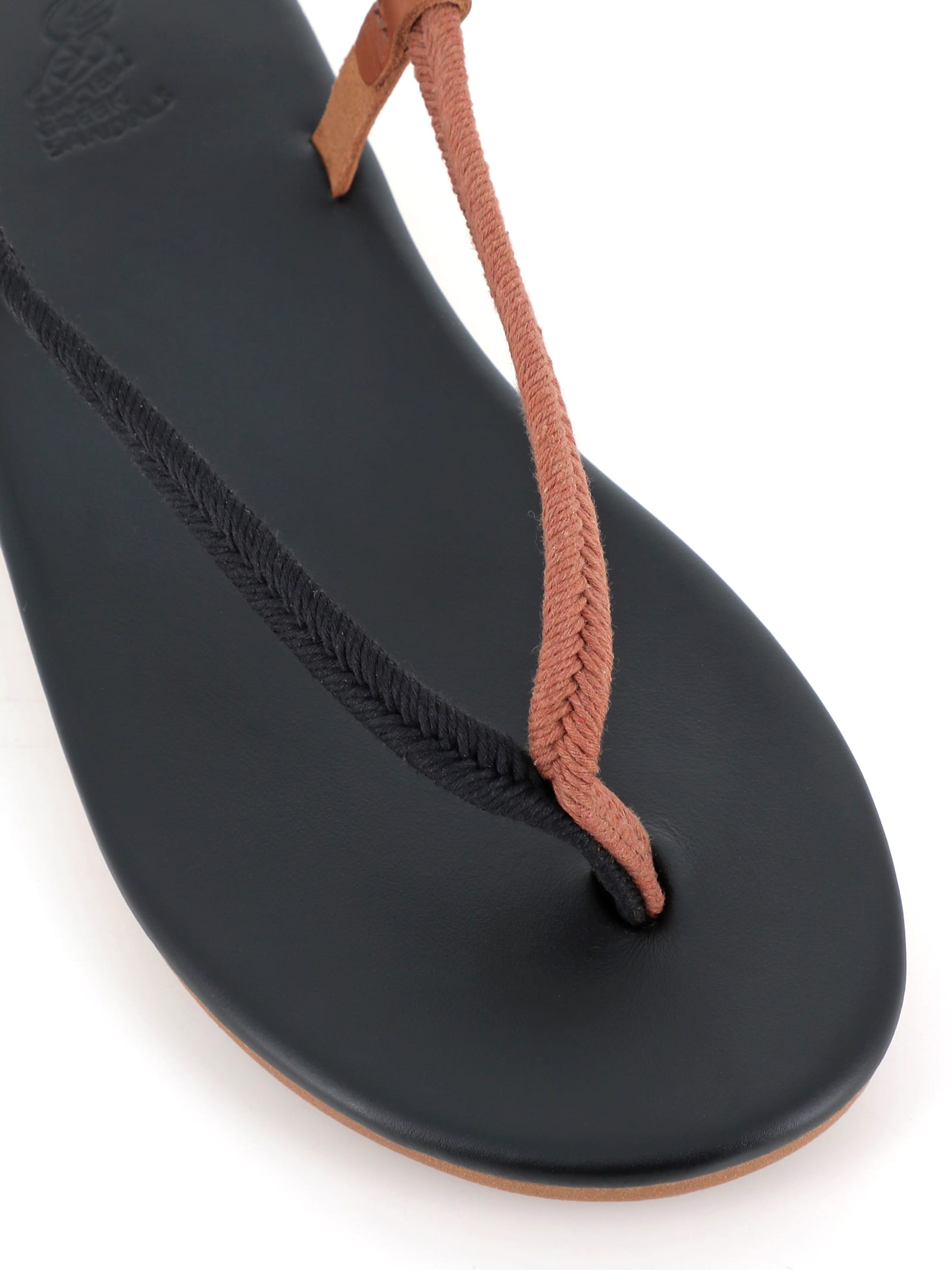 Shop Ancient Greek Sandals Sandal Zoi In Nero/cuoio