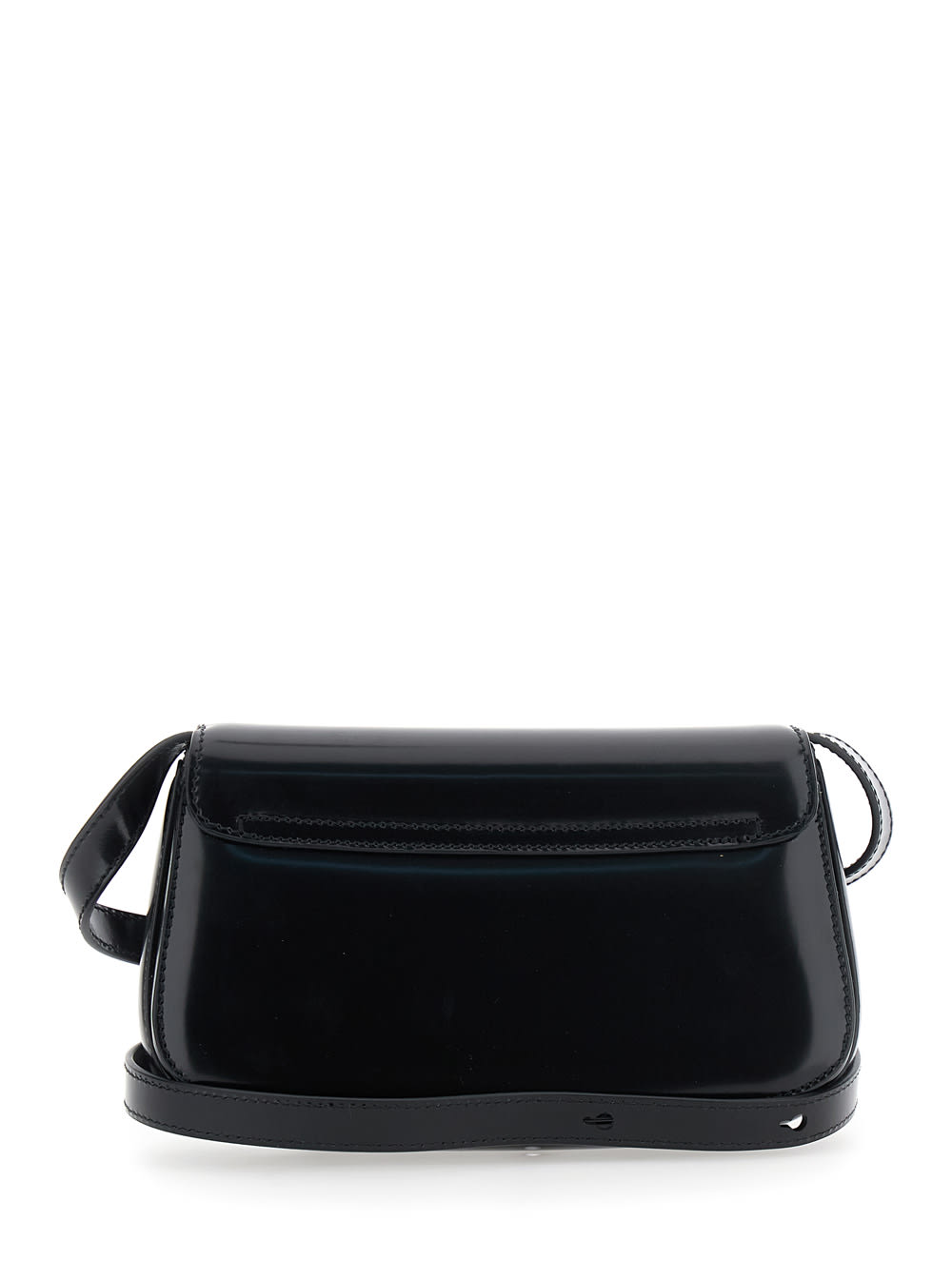Ami Alexandre Mattiussi Ami Paris Women Small Crossbody Paris Paris Bag Glazed Leather In Black