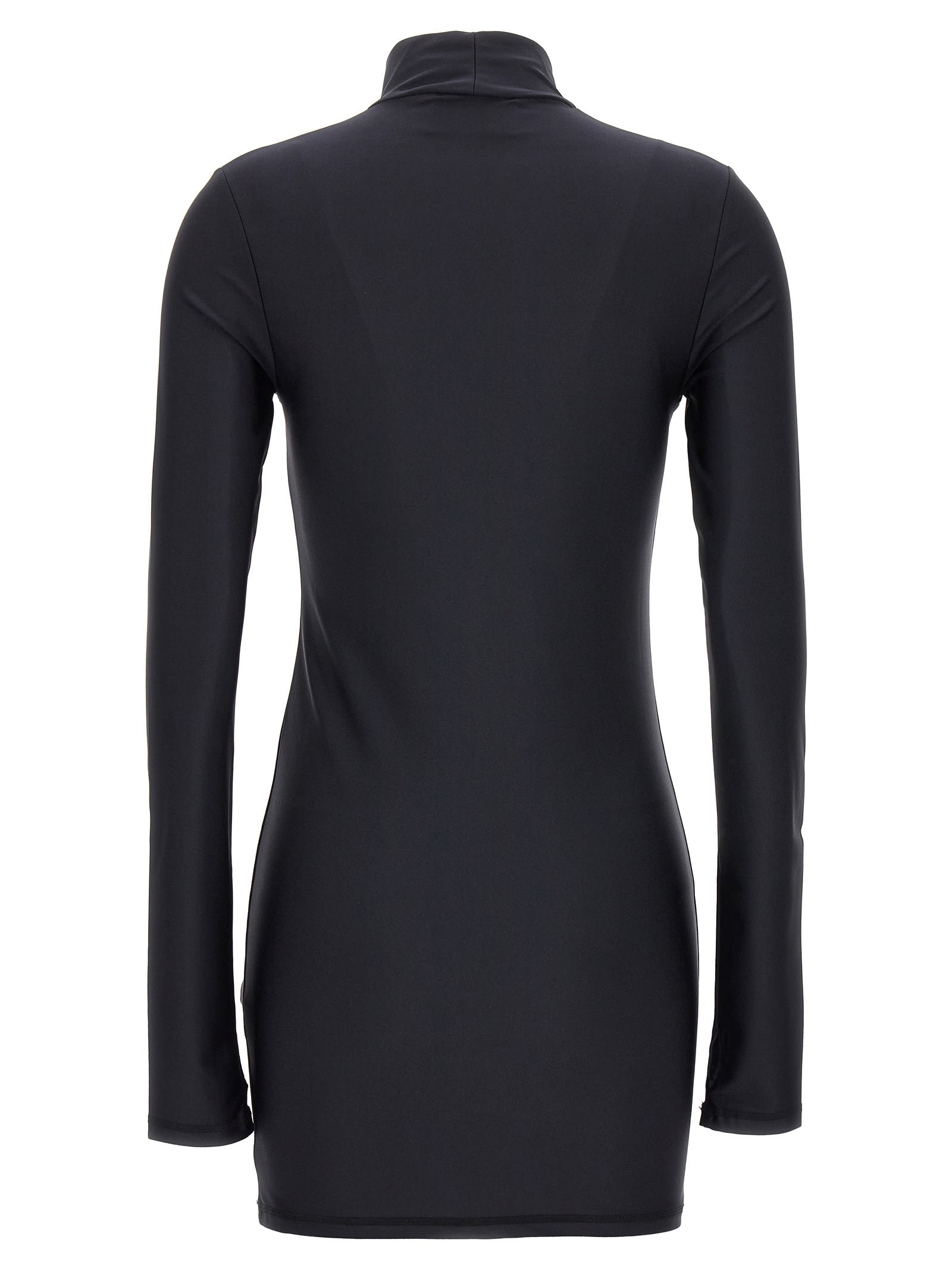 Shop Coperni High Neck Fitted Dress In Black