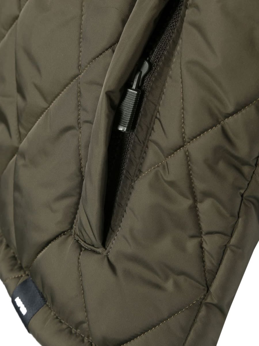 Aspesi Quilted Hooded Puffer Jacket In Military Green