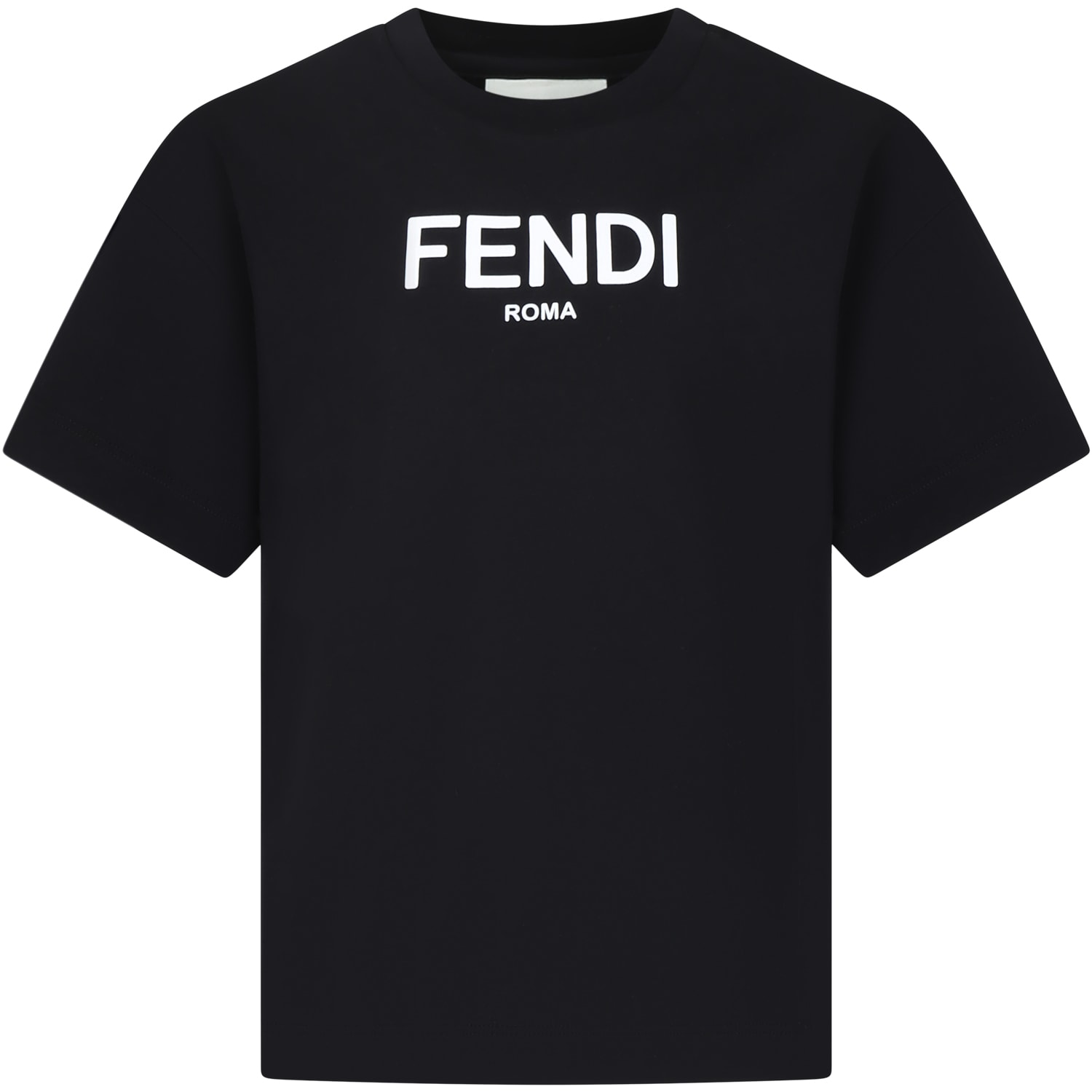 Shop Fendi Black T-shirt For Kids With Logo
