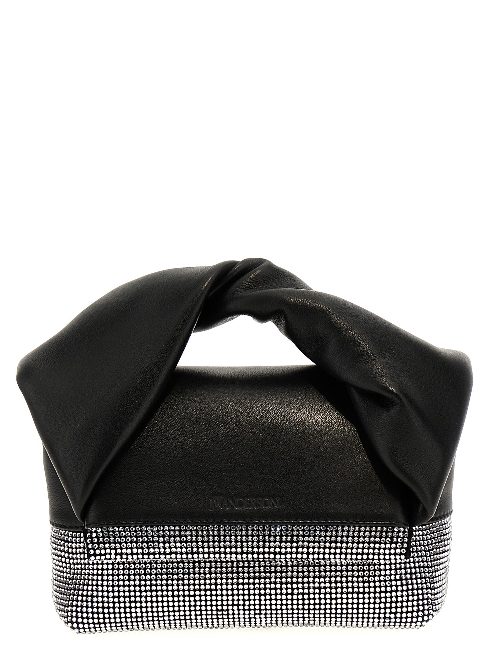 Shop Jw Anderson Crystal Twister Small Handbag In Black