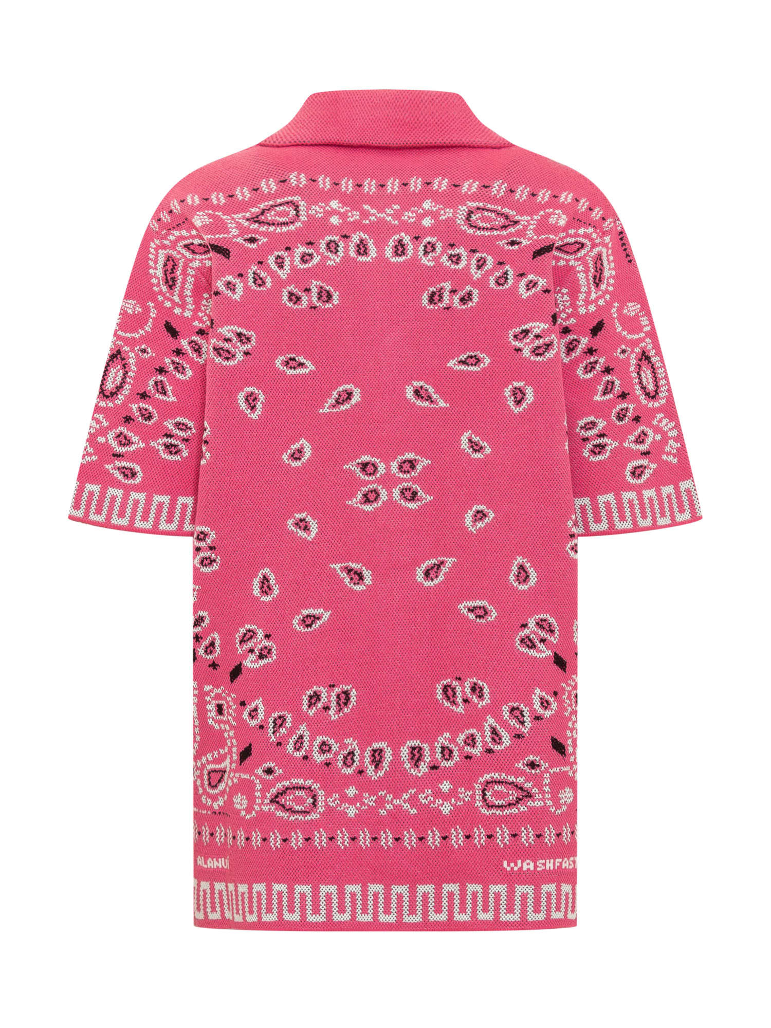 Alanui Knit Bandana Print Short Sleeve Top In Stella Pink