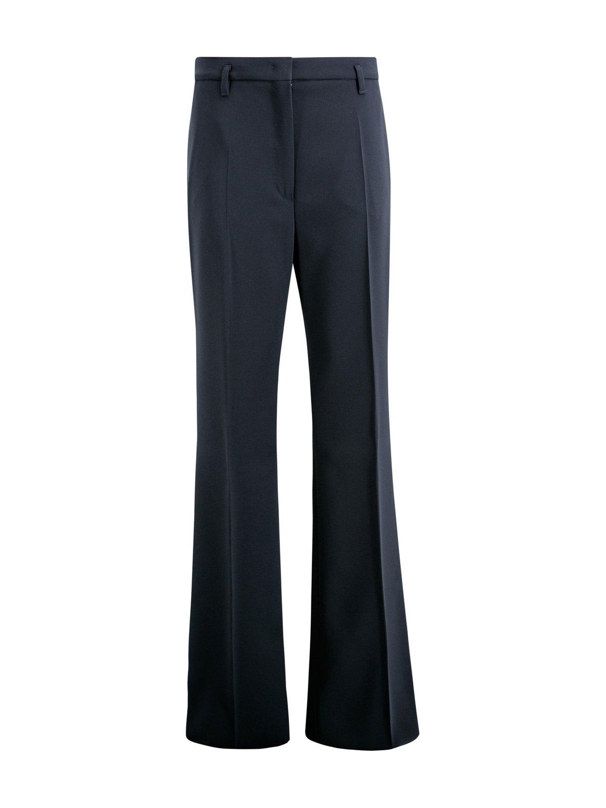 Max Mara High Waist Straight Leg Trousers In Blue