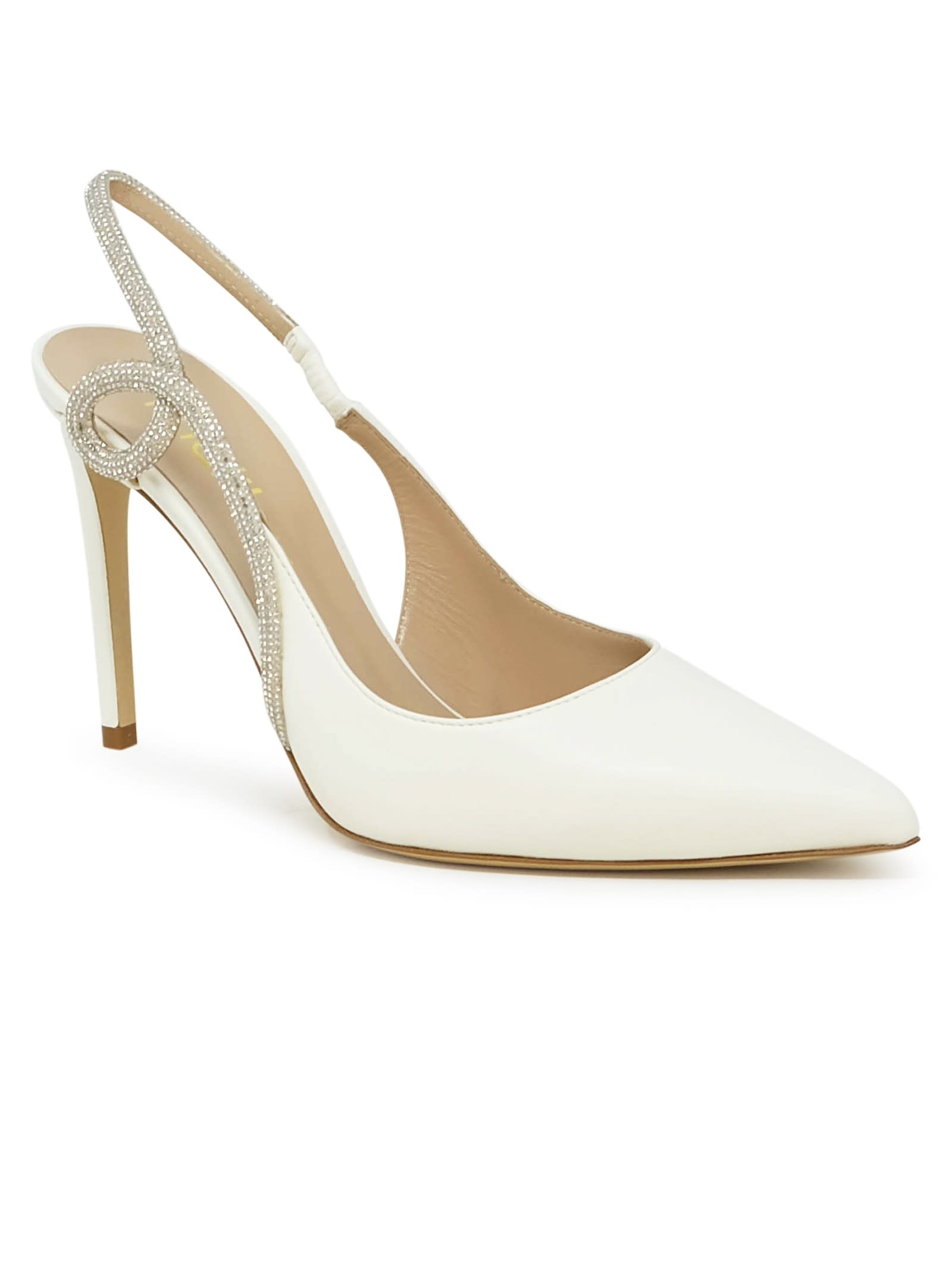 Ninalilou Cream Leather Pumps In Cream