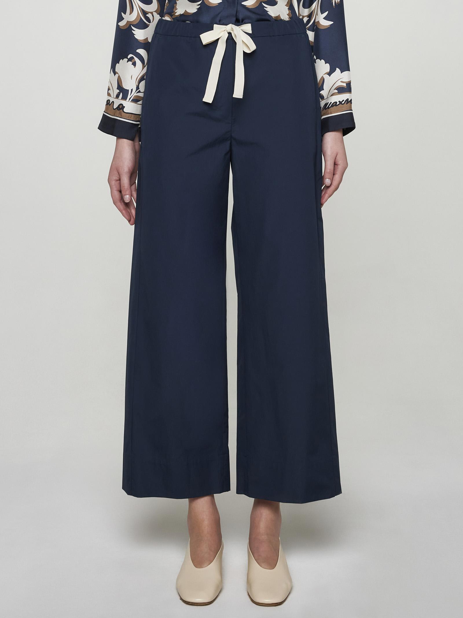 Shop 's Max Mara Argento Cotton Trousers In Blue