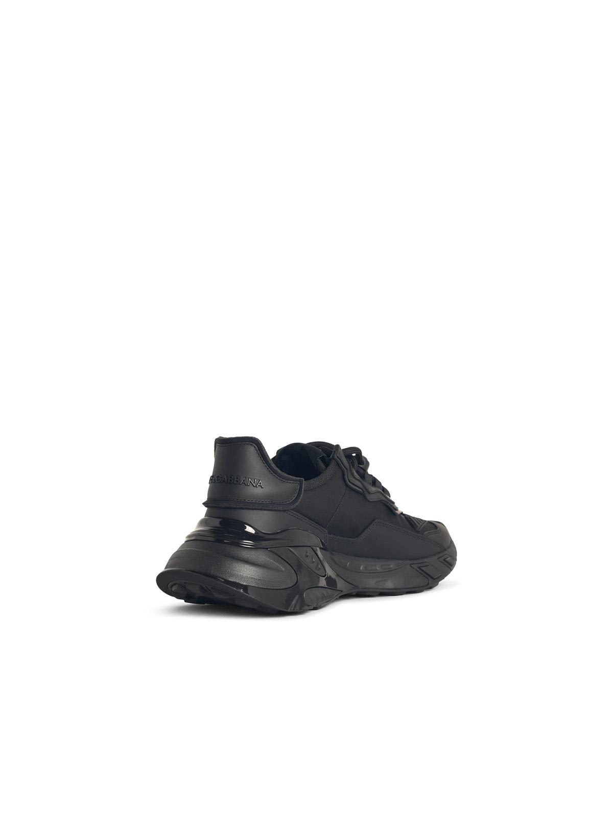 Dolce & Gabbana Daymaster Black Leather Blend Sneakers In Multi